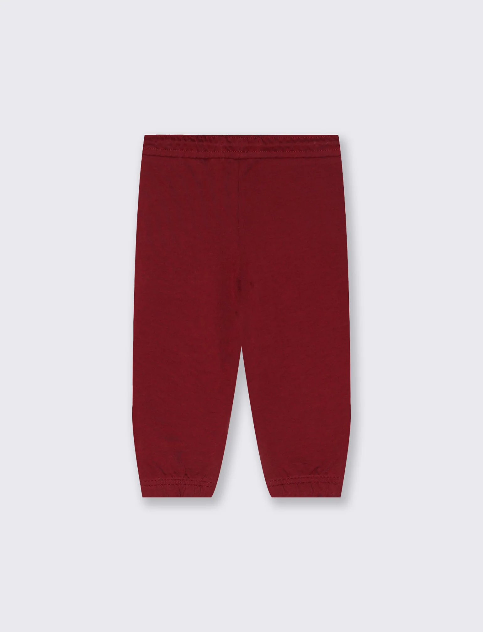 Jogger basico con coulisse e stampa - Bordeaux - Image 2
