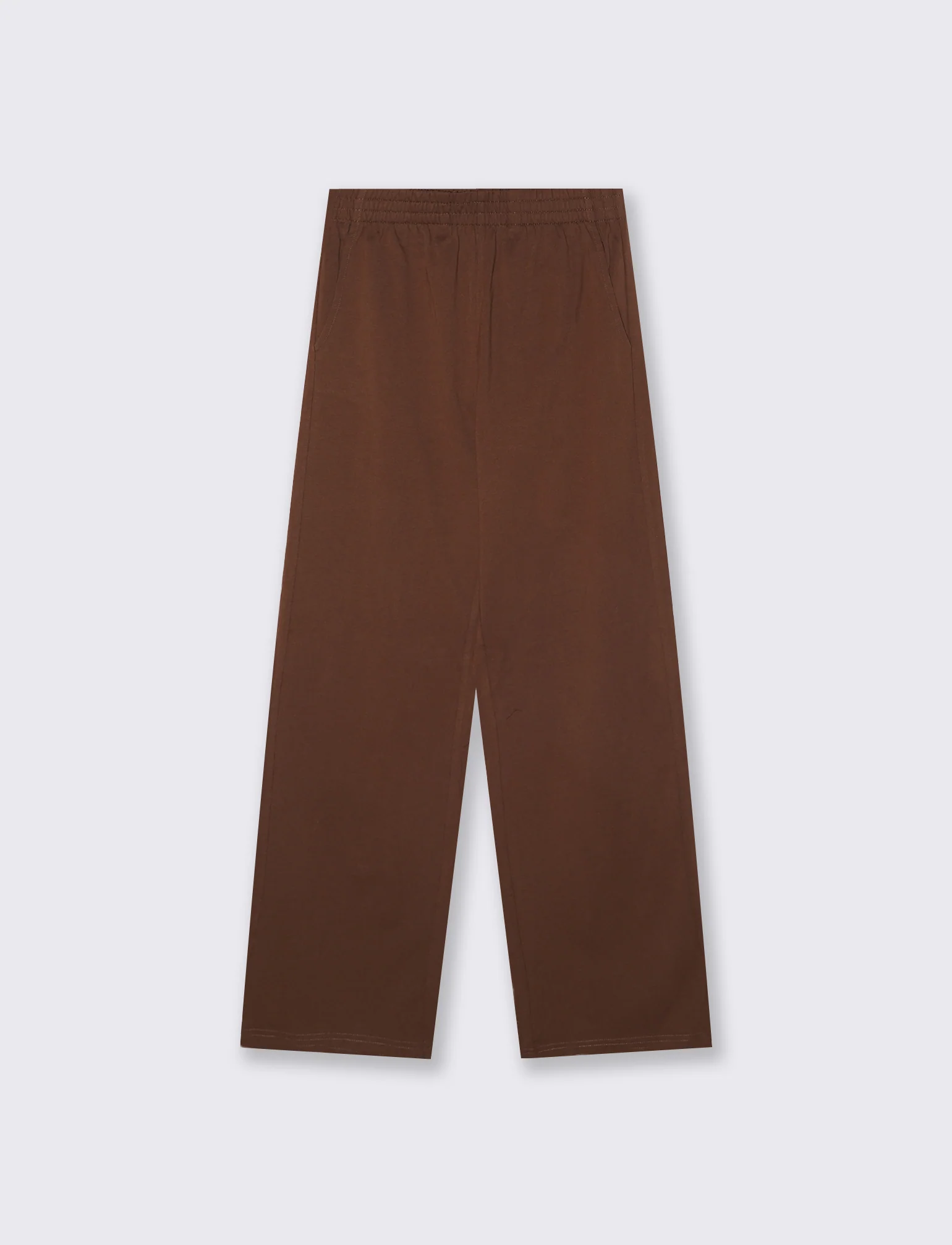 Jogger Basico con Elastico e Tasche - Marrone cioccolato - Image 2
