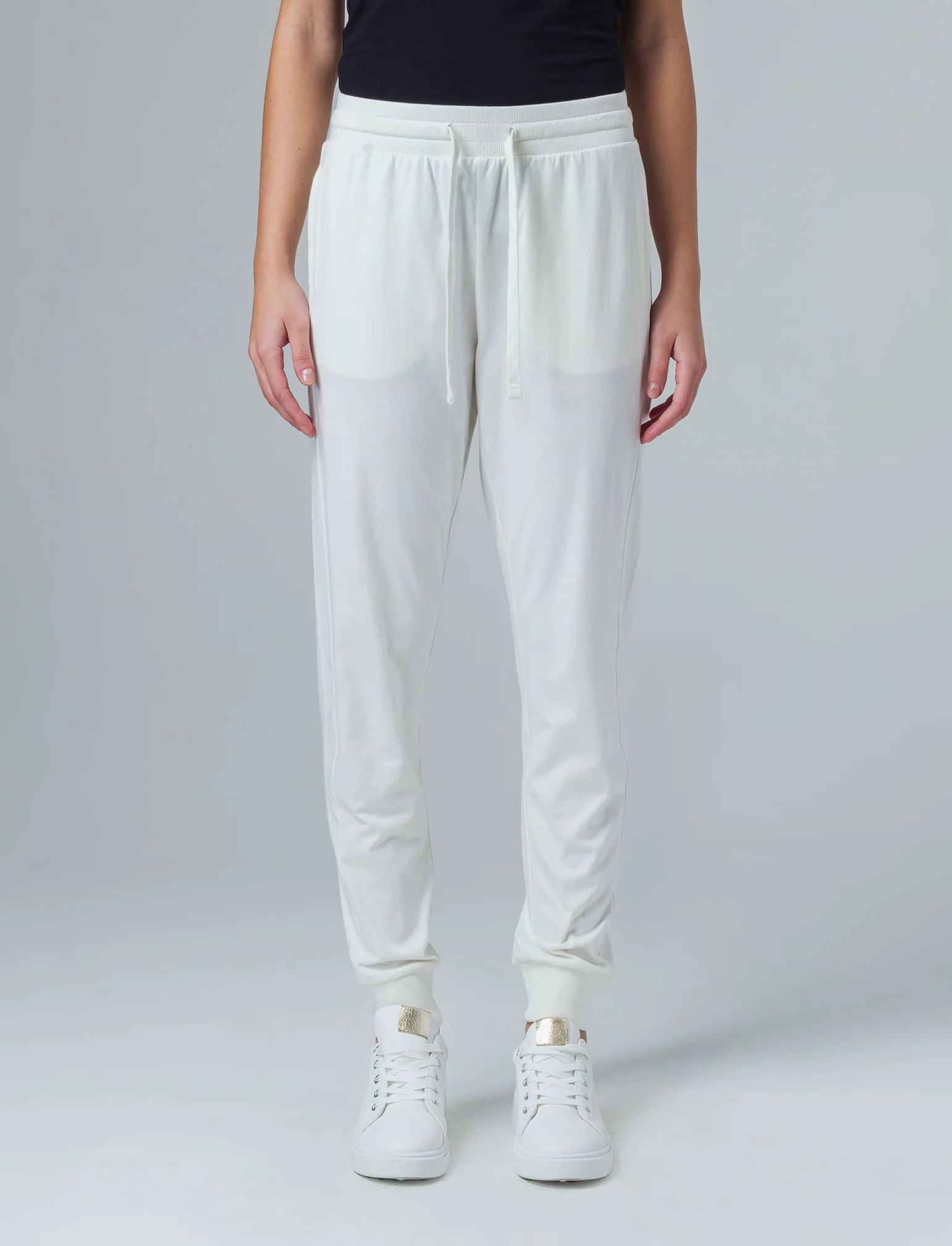 Jogger basico con tasche verticali da donna - Avorio