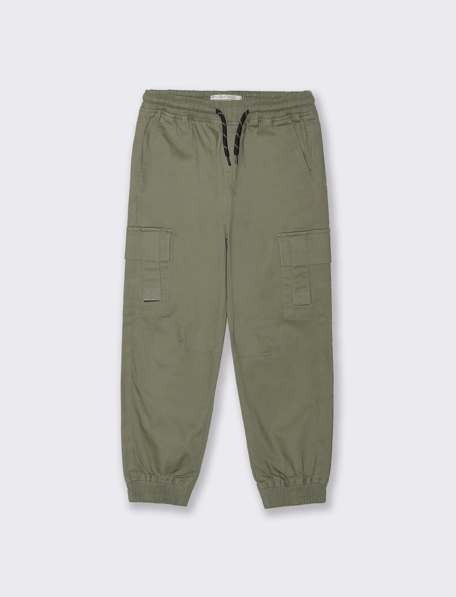 Jogger cargo in cotone con tasconi - Verde salvia - Image 2