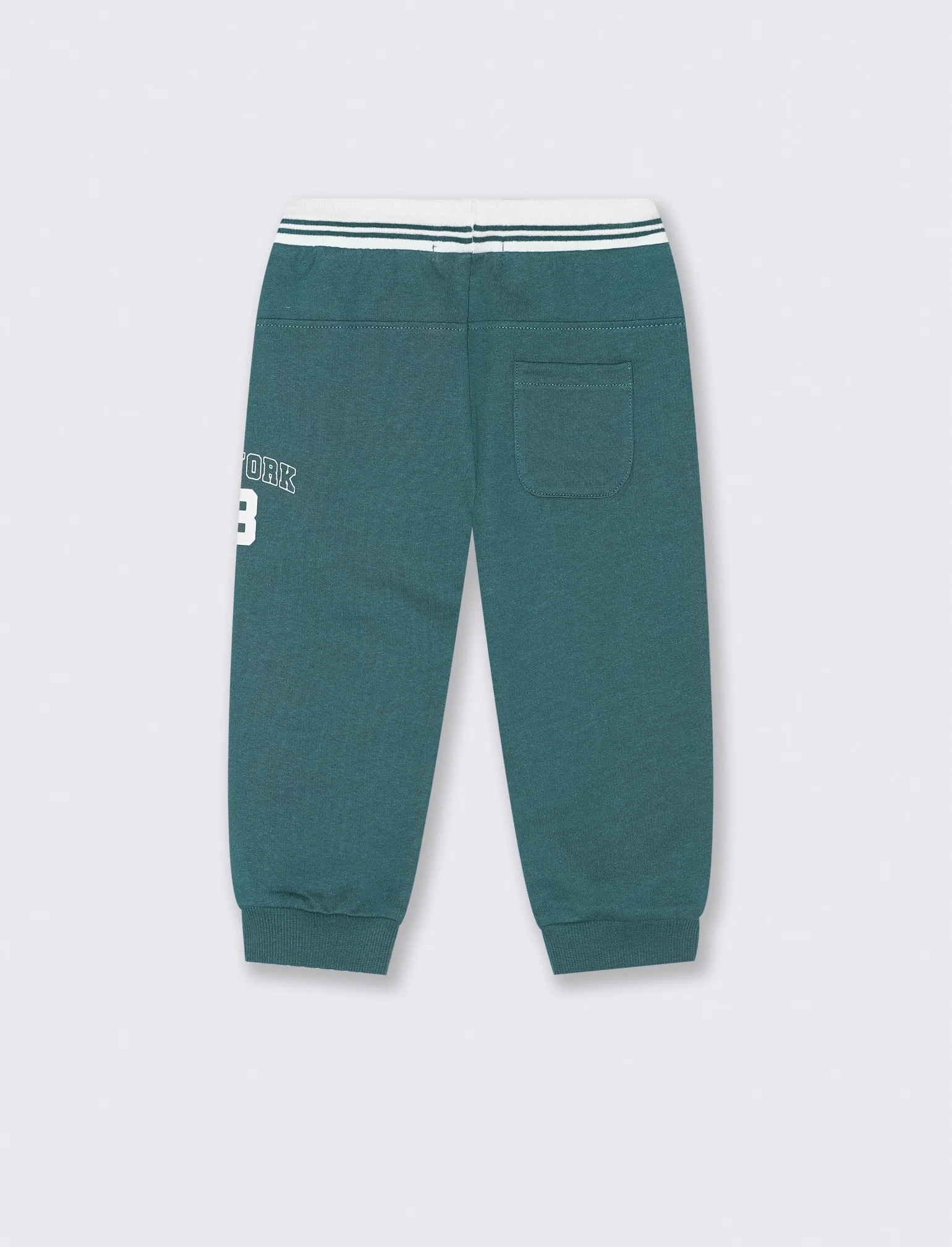 Jogger con baschina a righe - Verde - Image 2
