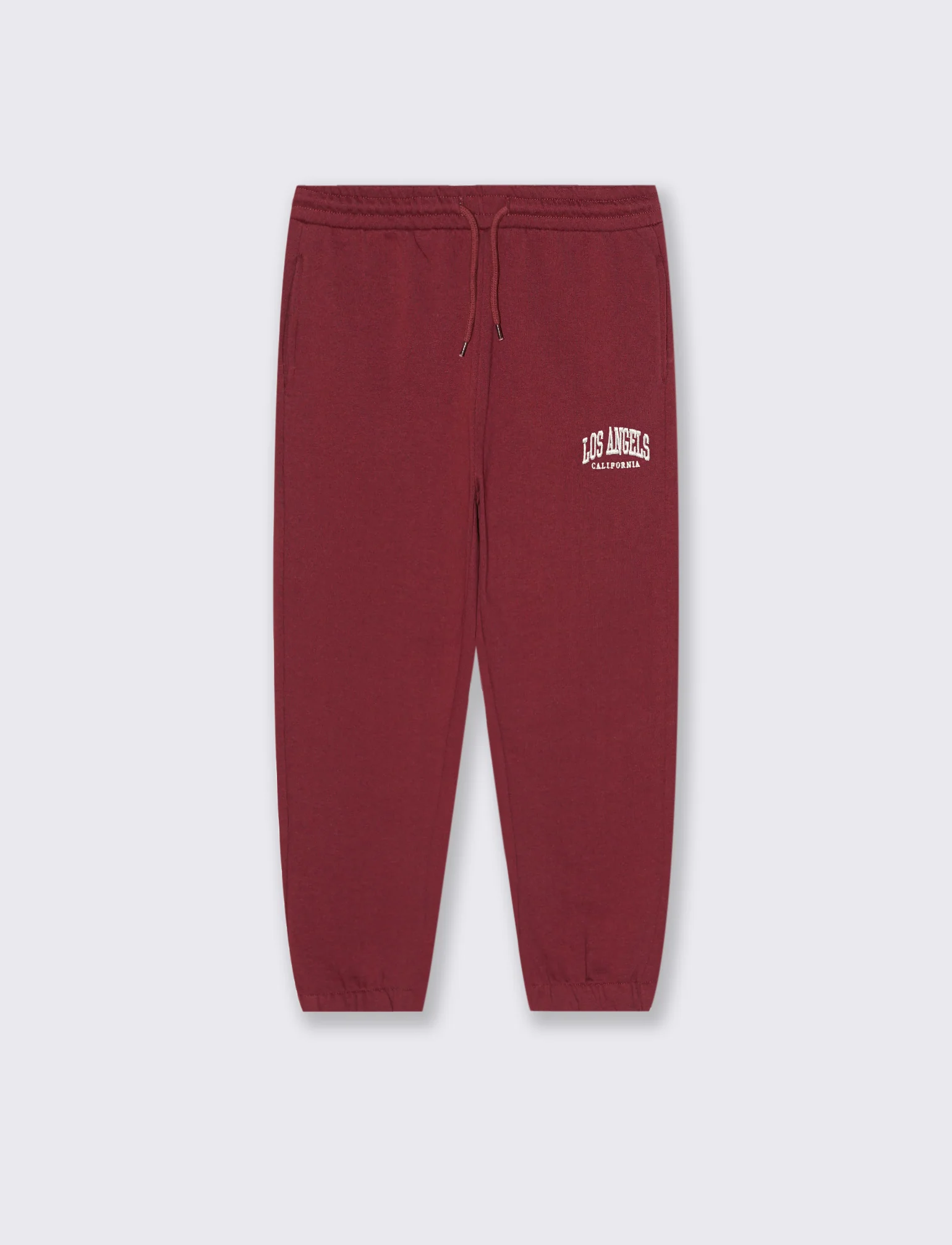 Jogger con ricamo college. - Bordeaux