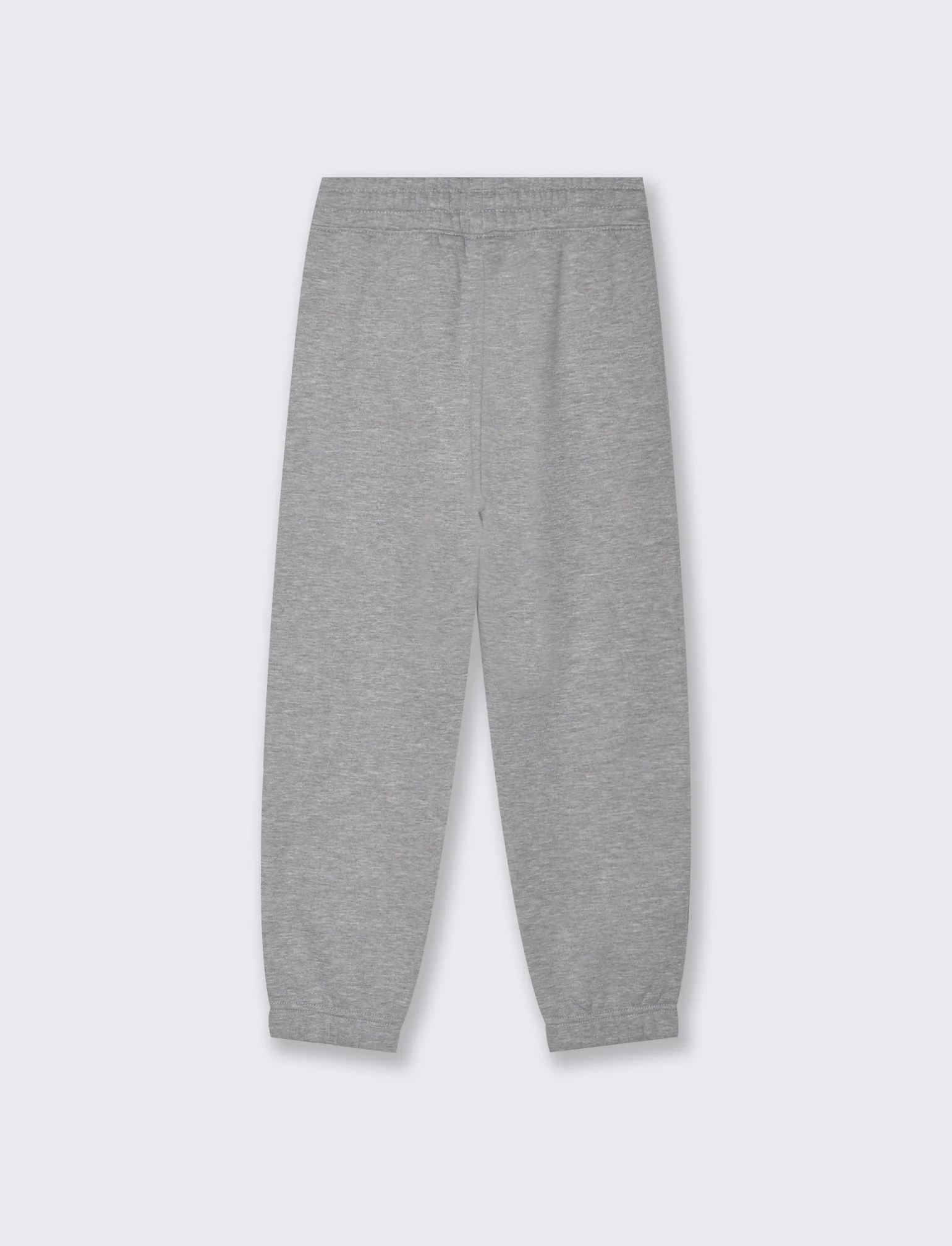 Jogger con ricamo e coulisse in vita - Grigio mel. - Image 2