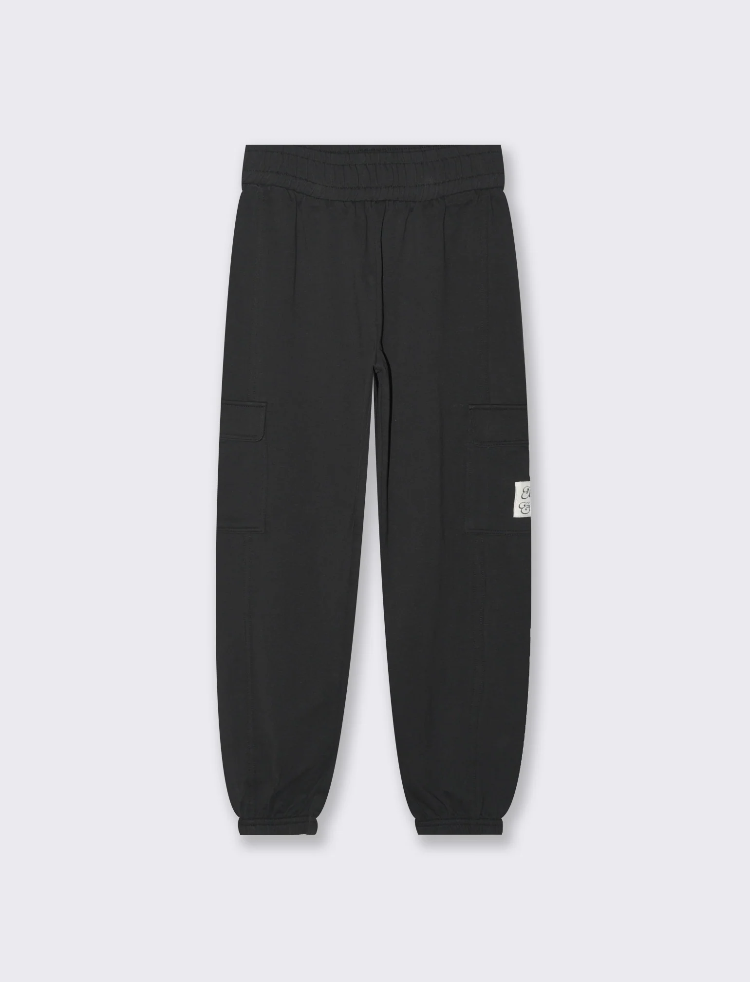 Jogger con tasconi in french terry da bambina - Nero