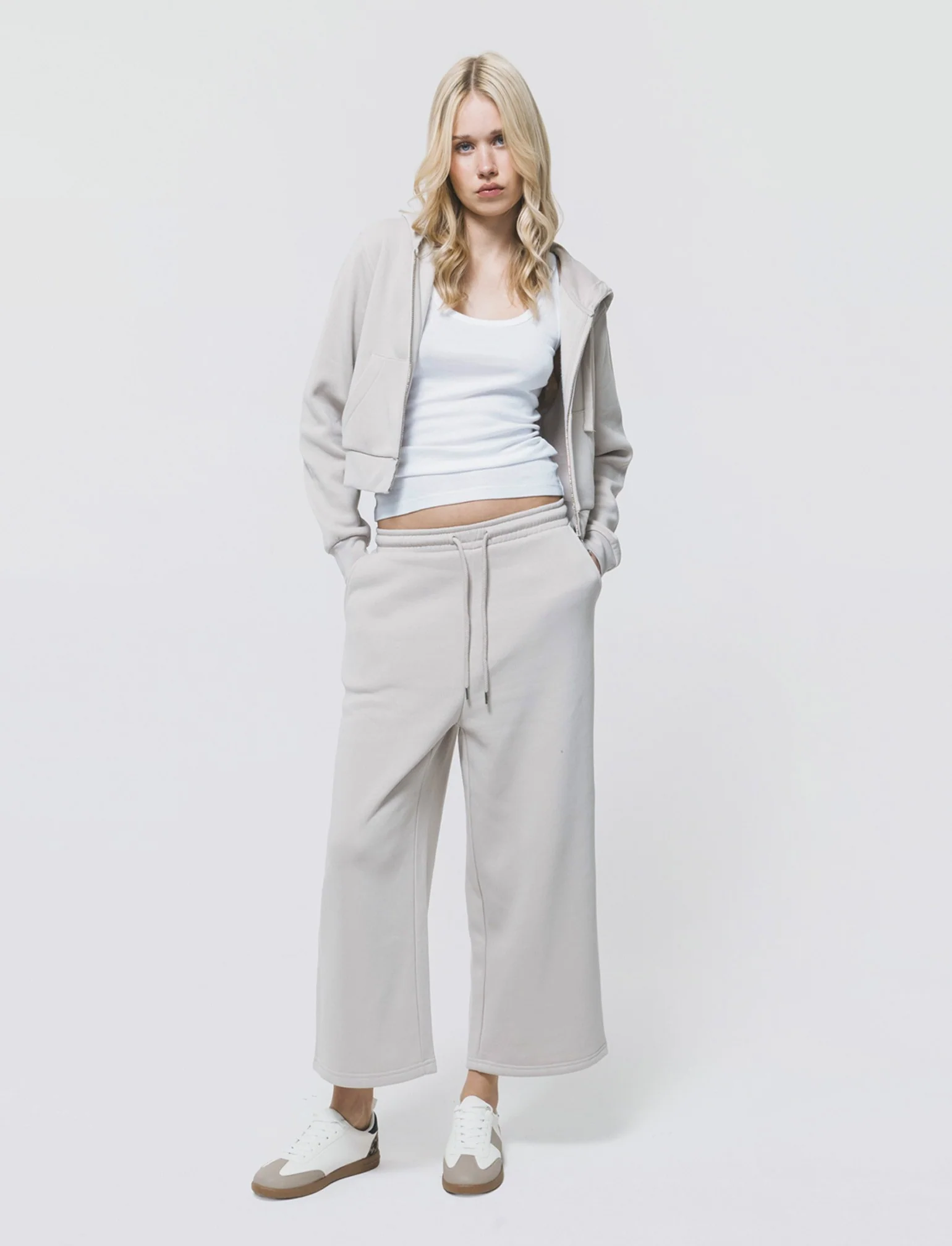 Jogger Culotte con Coulisse in Vita - Beige grano - Image 3