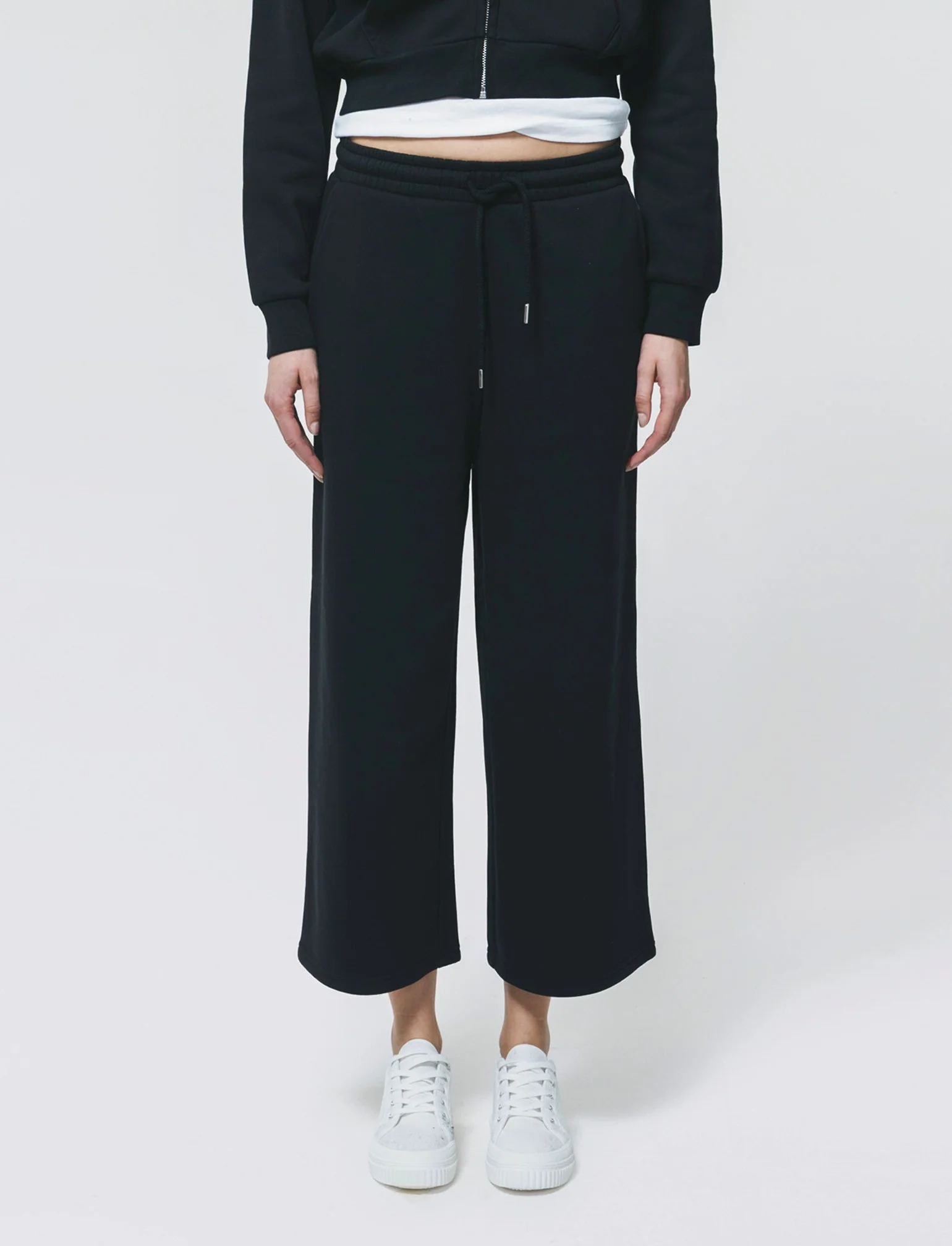 Jogger Culotte con Coulisse in Vita - Nero - Image 4