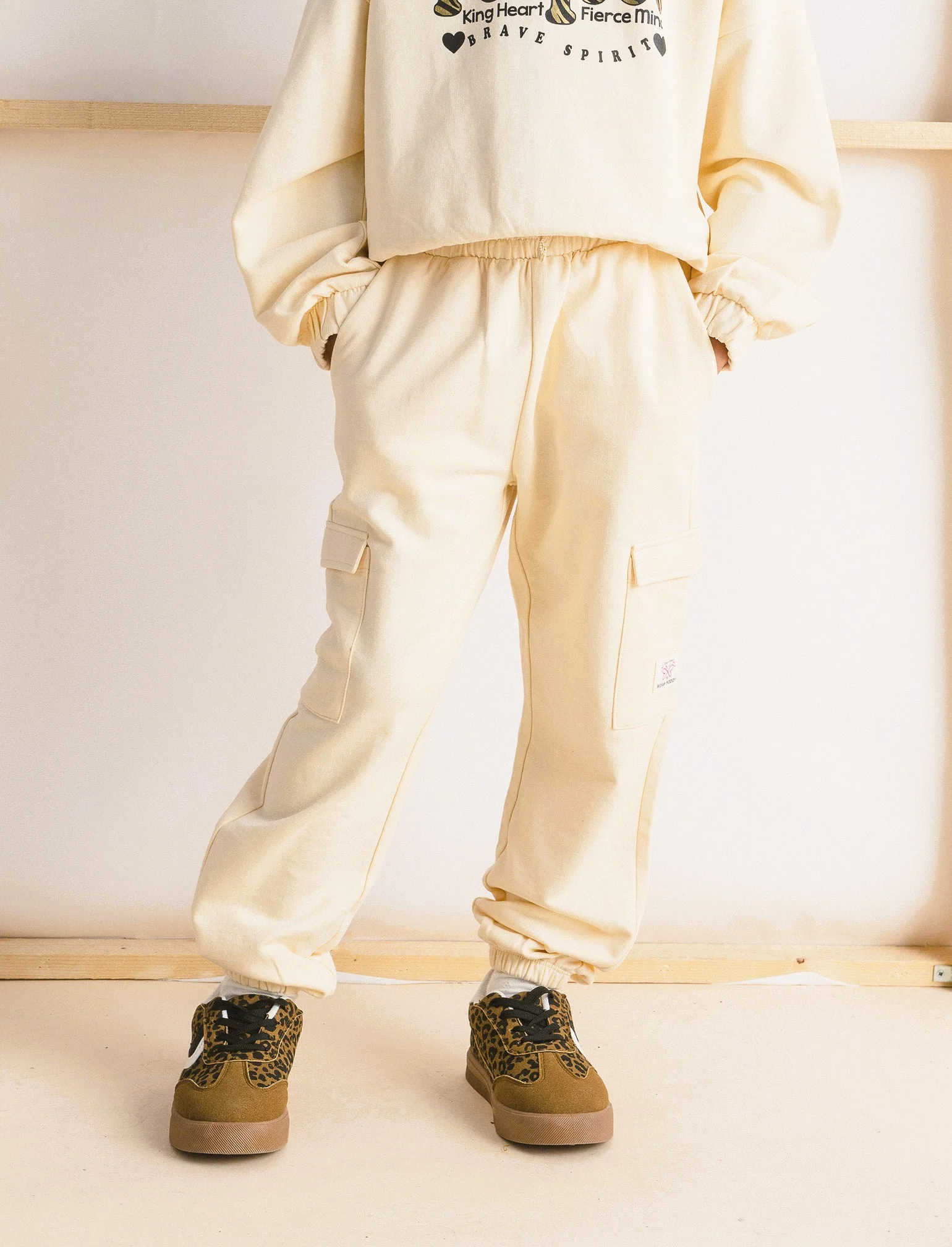Jogger da bambina - Beige