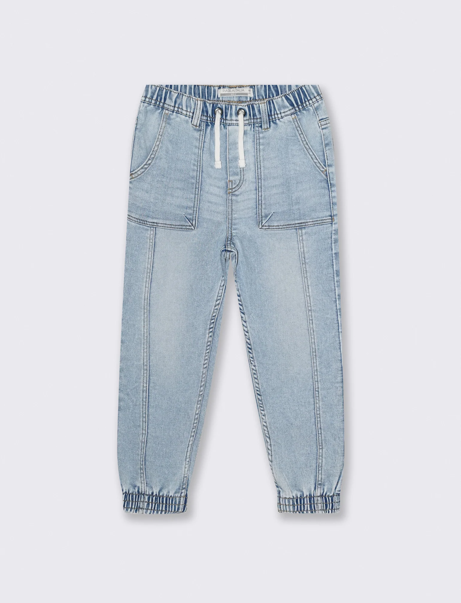 Jogger denim elastico per stile casual - Denim chiaro