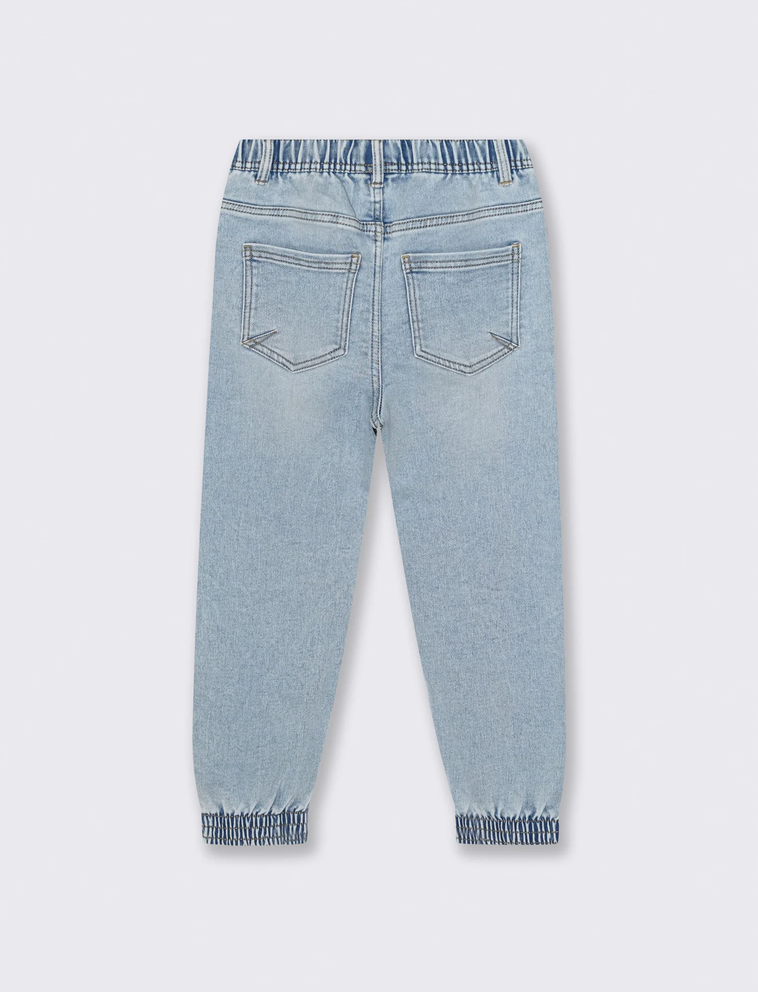 Jogger denim elastico per stile casual - Denim chiaro - Image 2