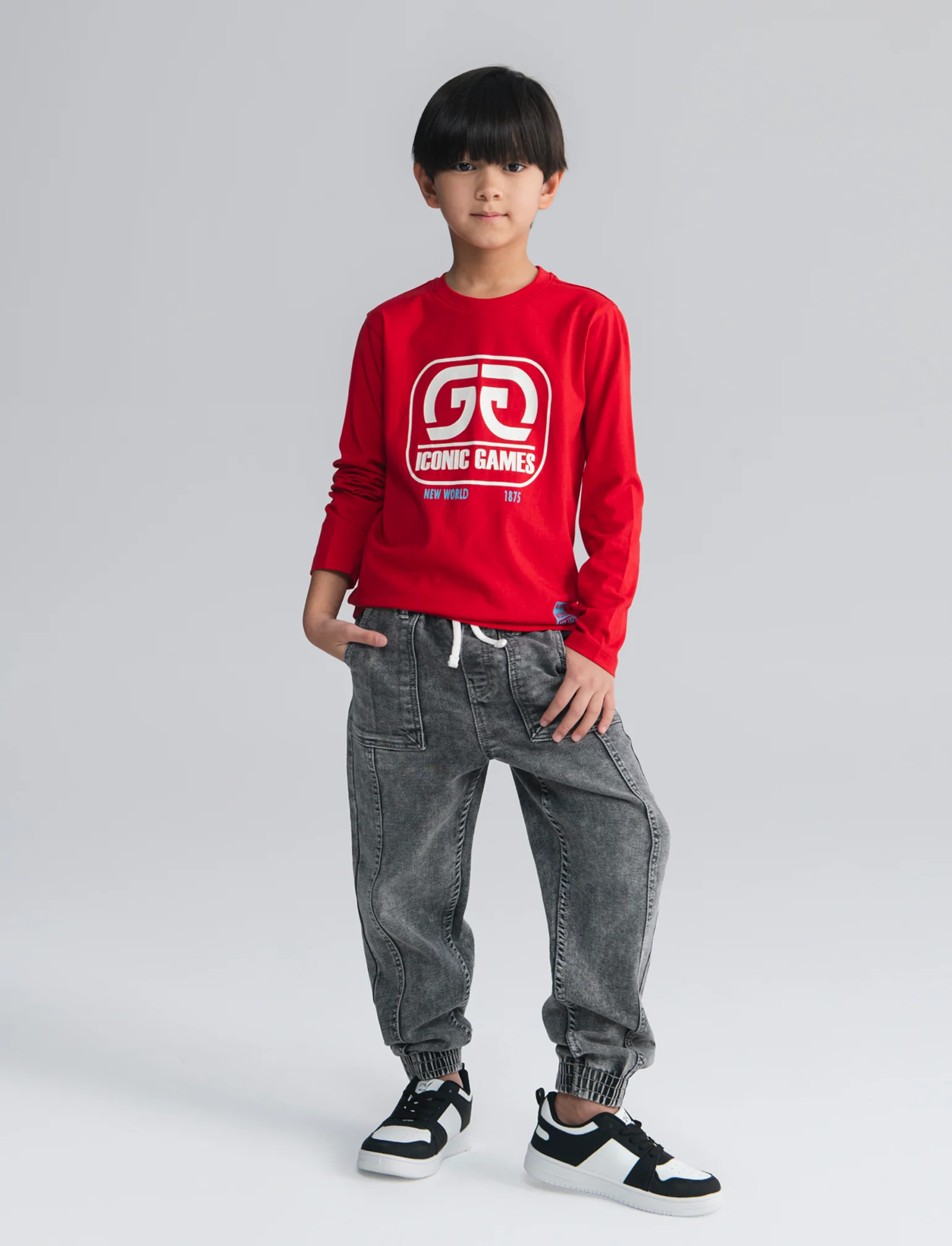 Jogger denim elastico per stile casual - Grigio - Image 4