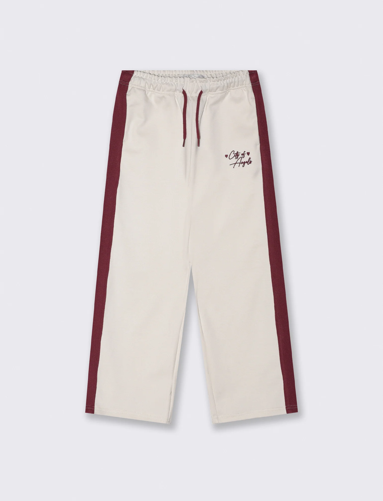 Jogger gamba dritta con bande a contrasto - Bianco burro