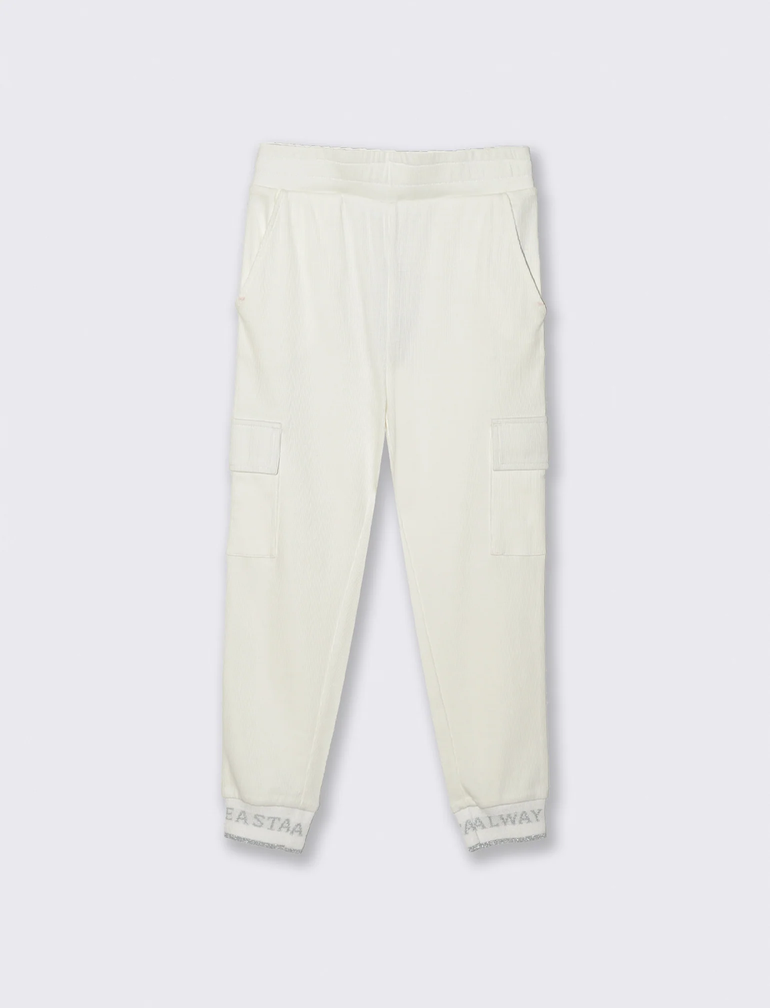 Jogger in costina - Bianco sporco - Image 2