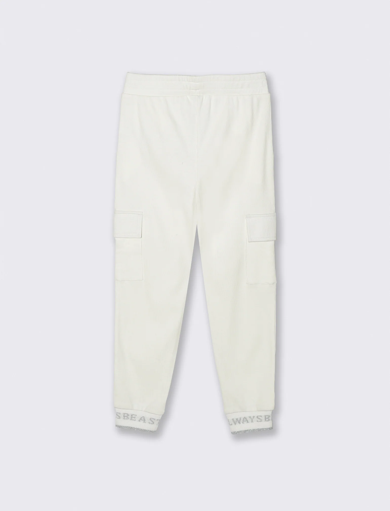 Jogger in costina - Bianco sporco - Image 3