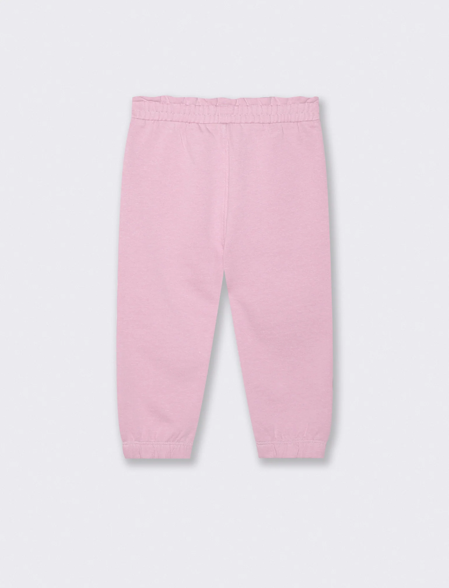 Jogger in cotone con fiocco e patch - Rosa polvere - Image 2