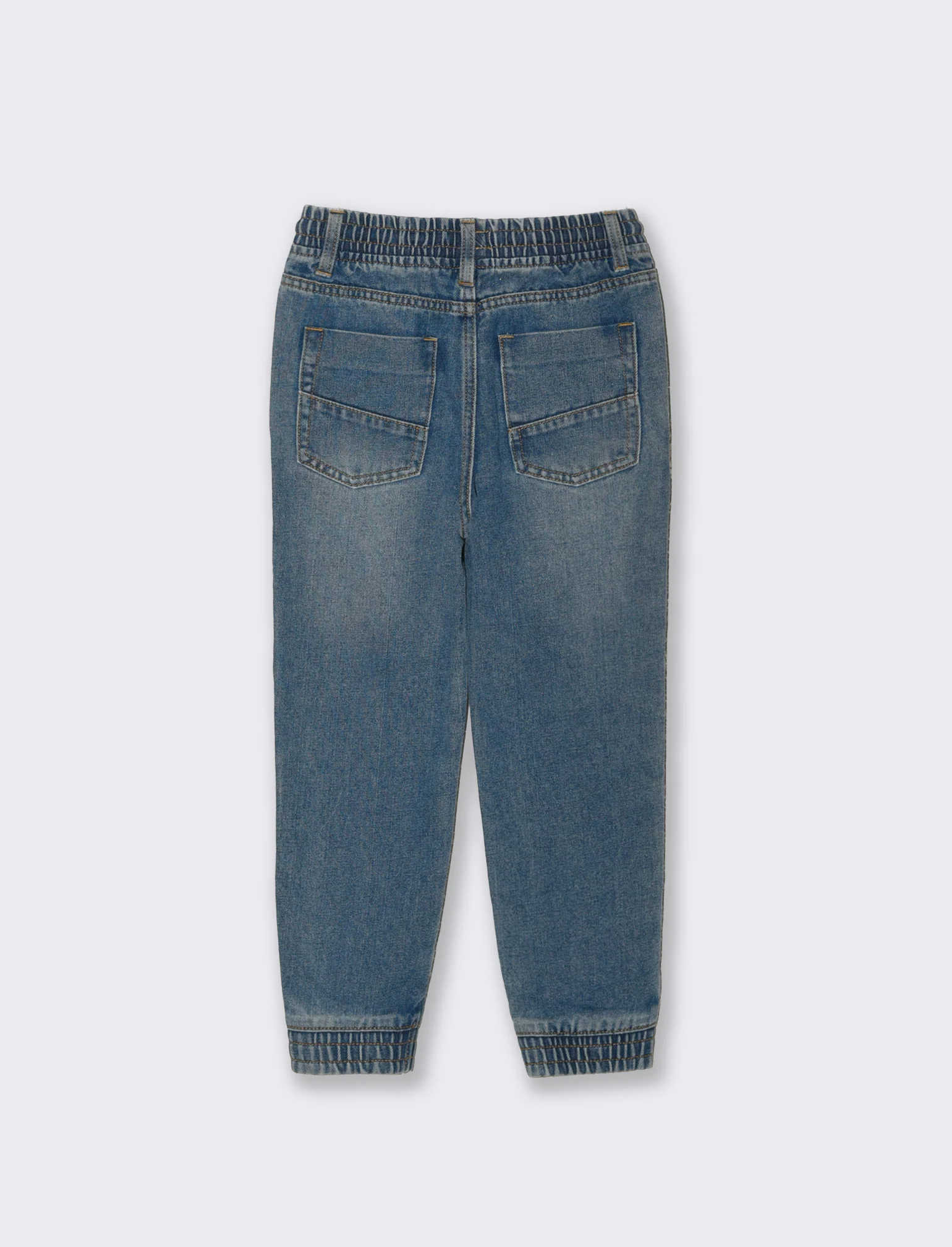 Jogger in denim con lacci e tasche - Denim - Image 2