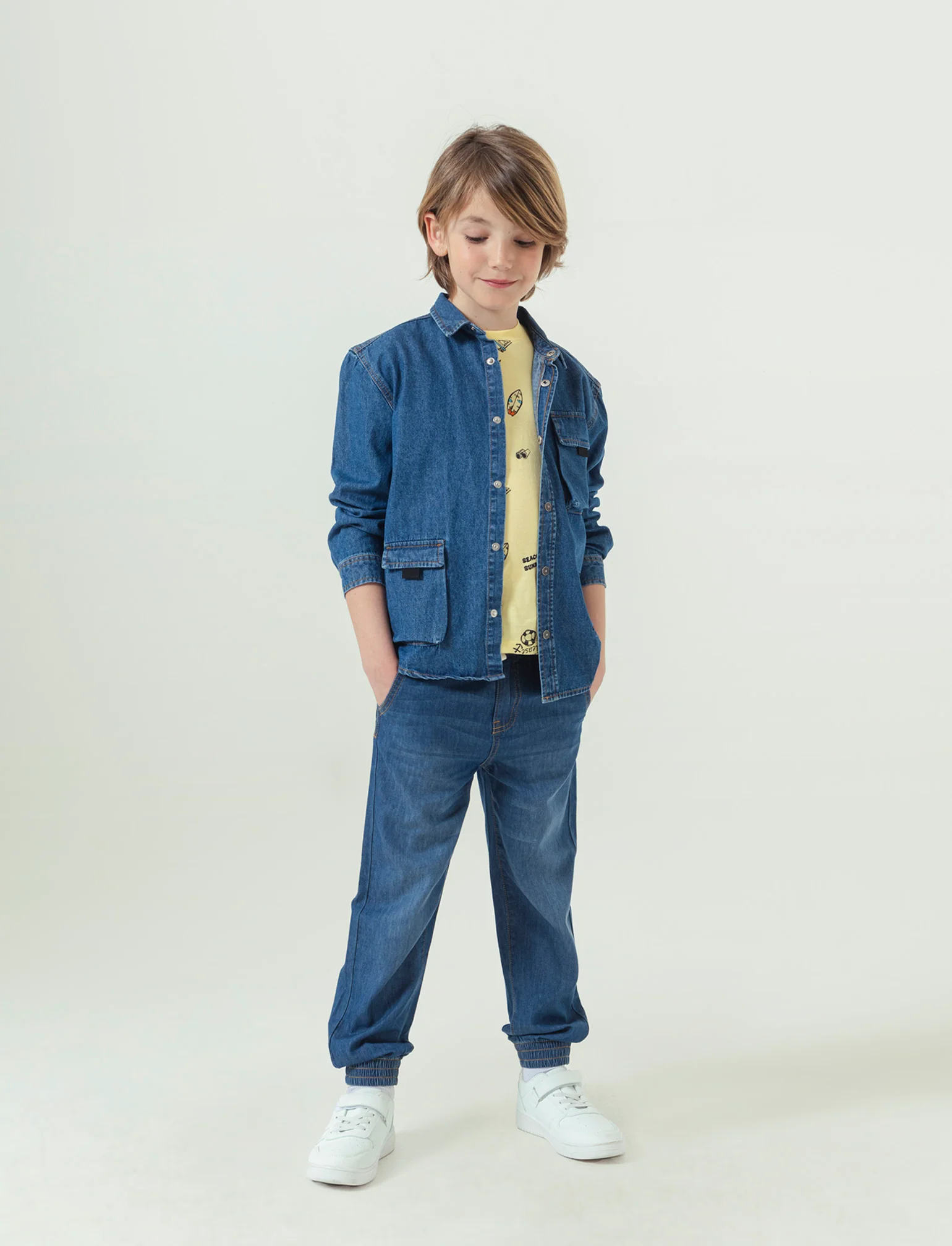 Jogger in denim leggero da bambino - Denim