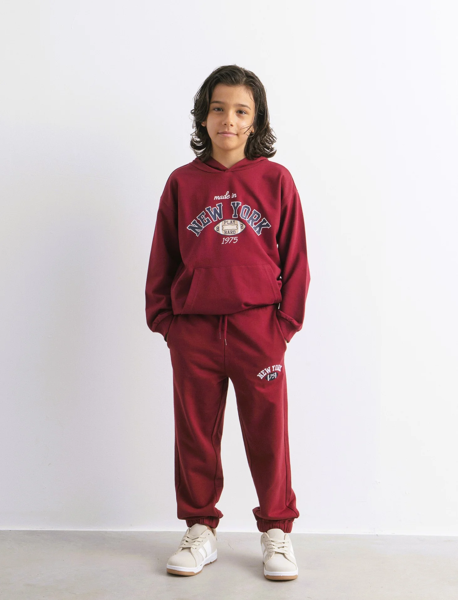 JOGGER in felpa - Bordeaux