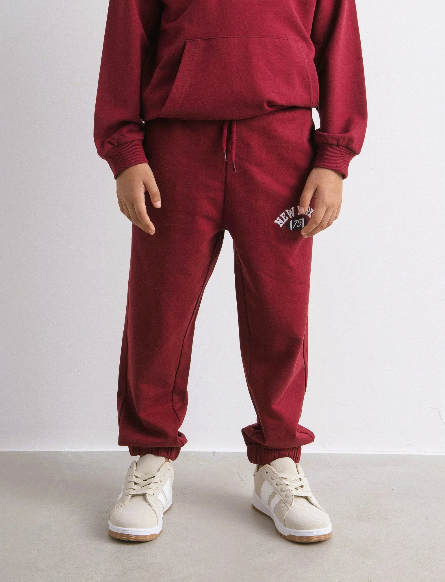 JOGGER in felpa - Bordeaux - Image 2