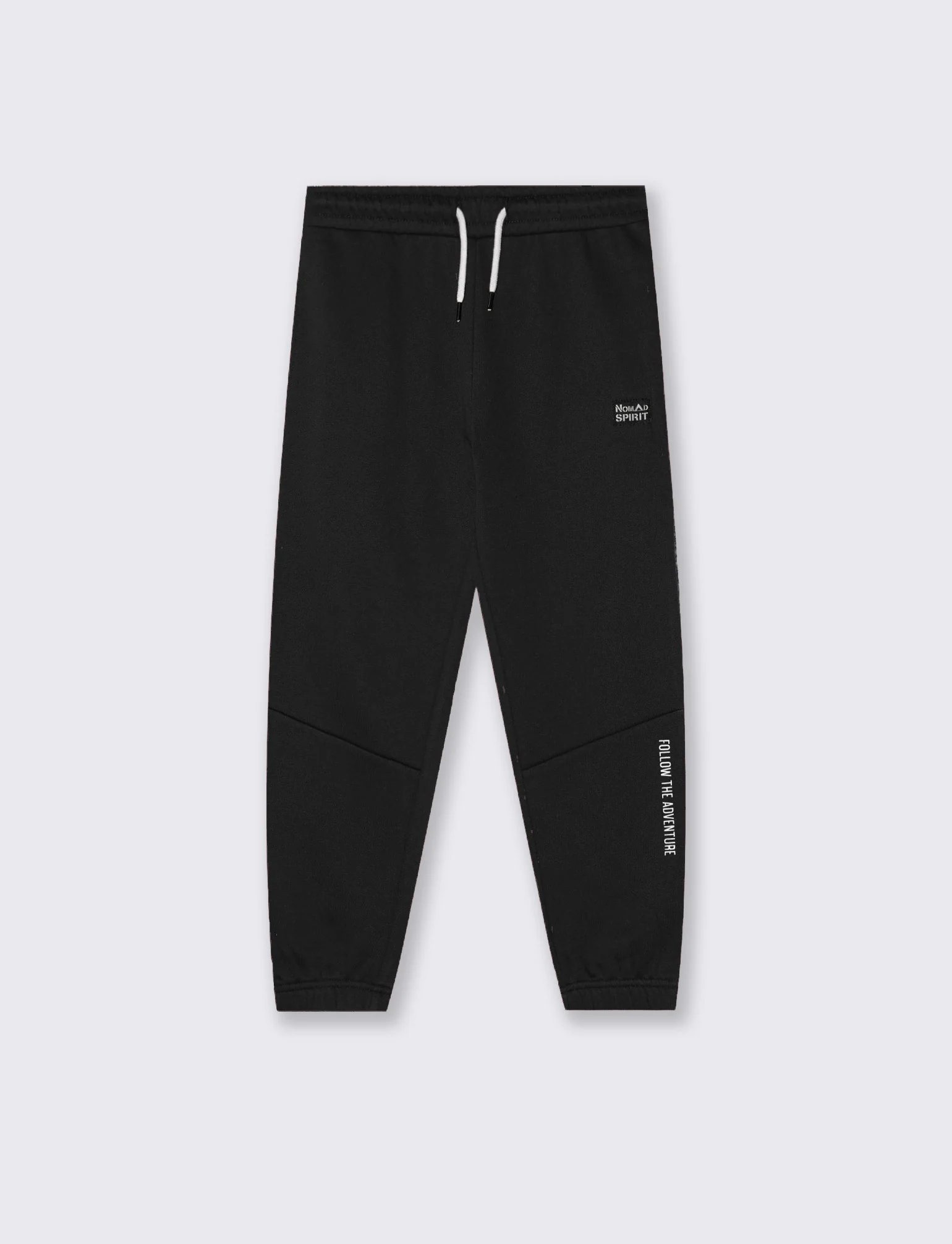 Jogger in Felpa con Coulisse e Patch - Nero