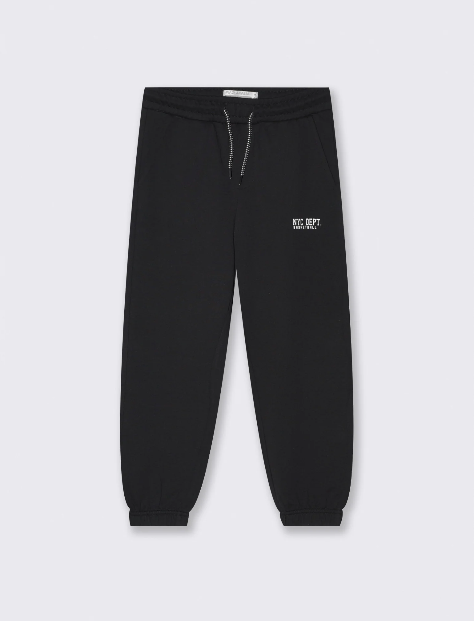 Jogger in felpa con coulisse e patch - Nero