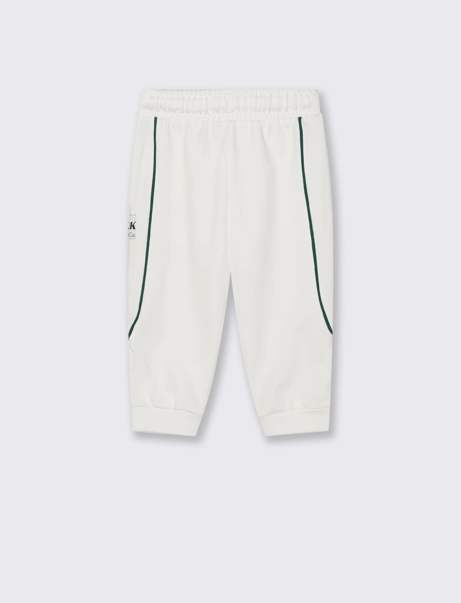 Jogger in felpa con patch e comfort - Bianco latte - Image 2