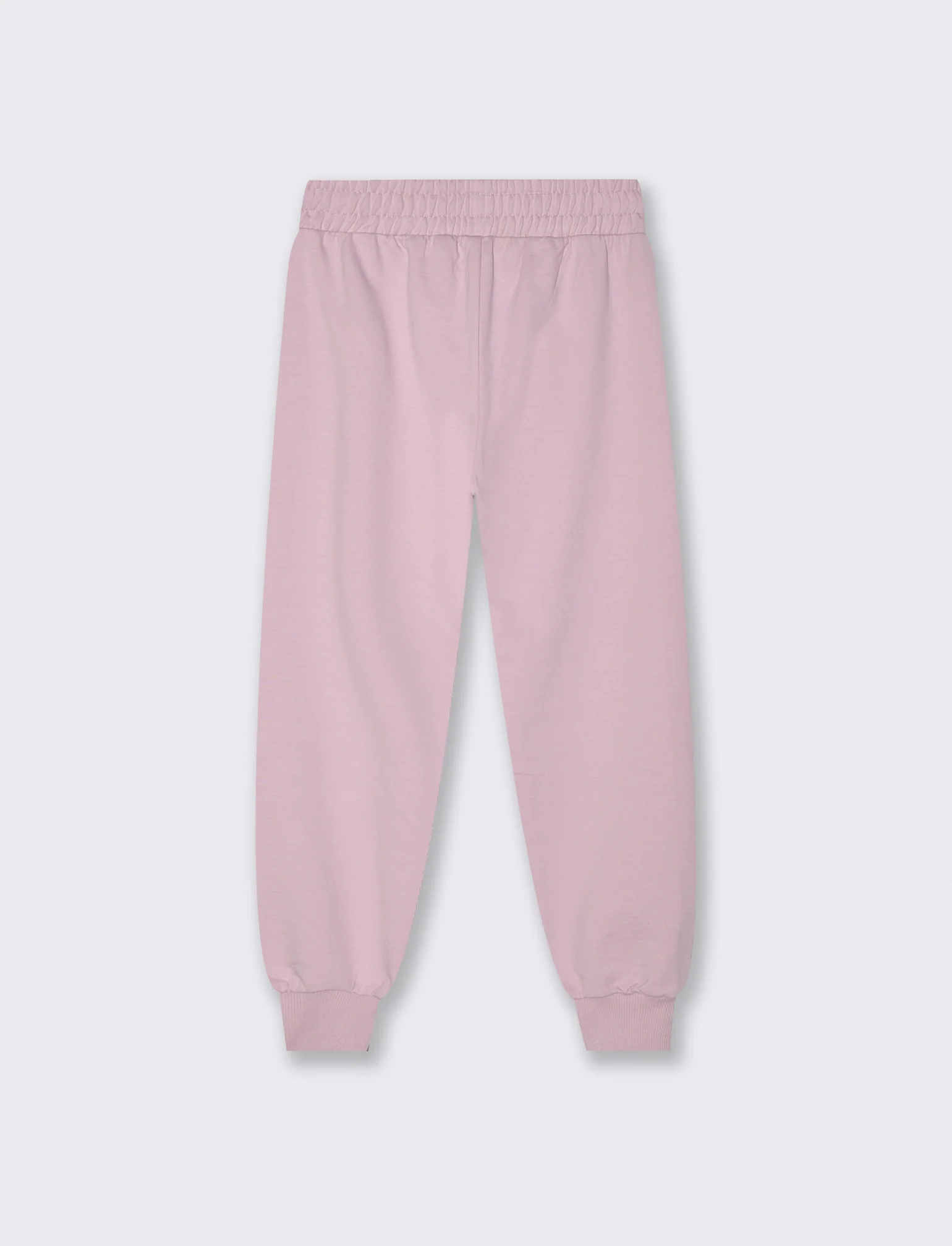 Jogger in felpa di cotone con elastico - Rosa polvere - Image 2
