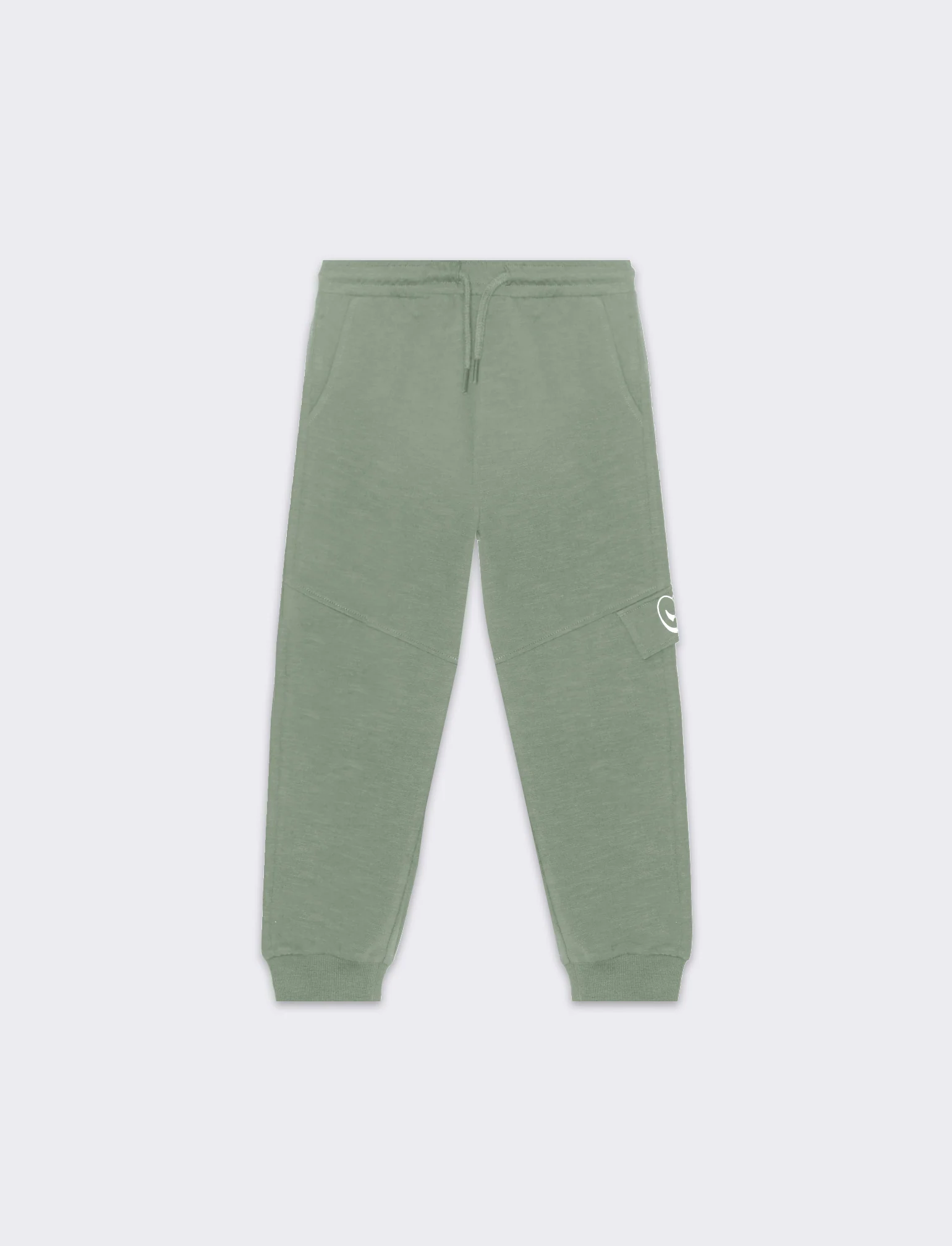Jogger in felpa fiammata da bambino - Verde salvia