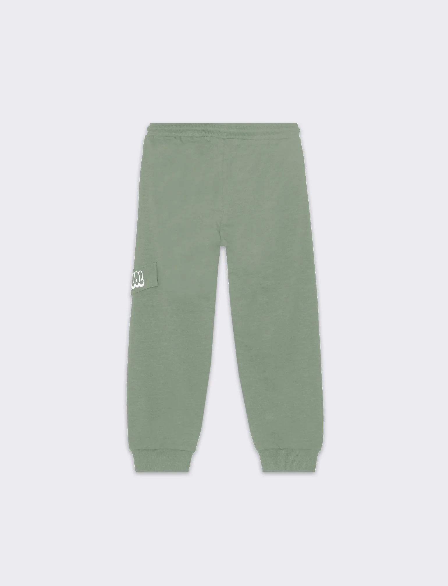 Jogger in felpa fiammata da bambino - Verde salvia - Image 2