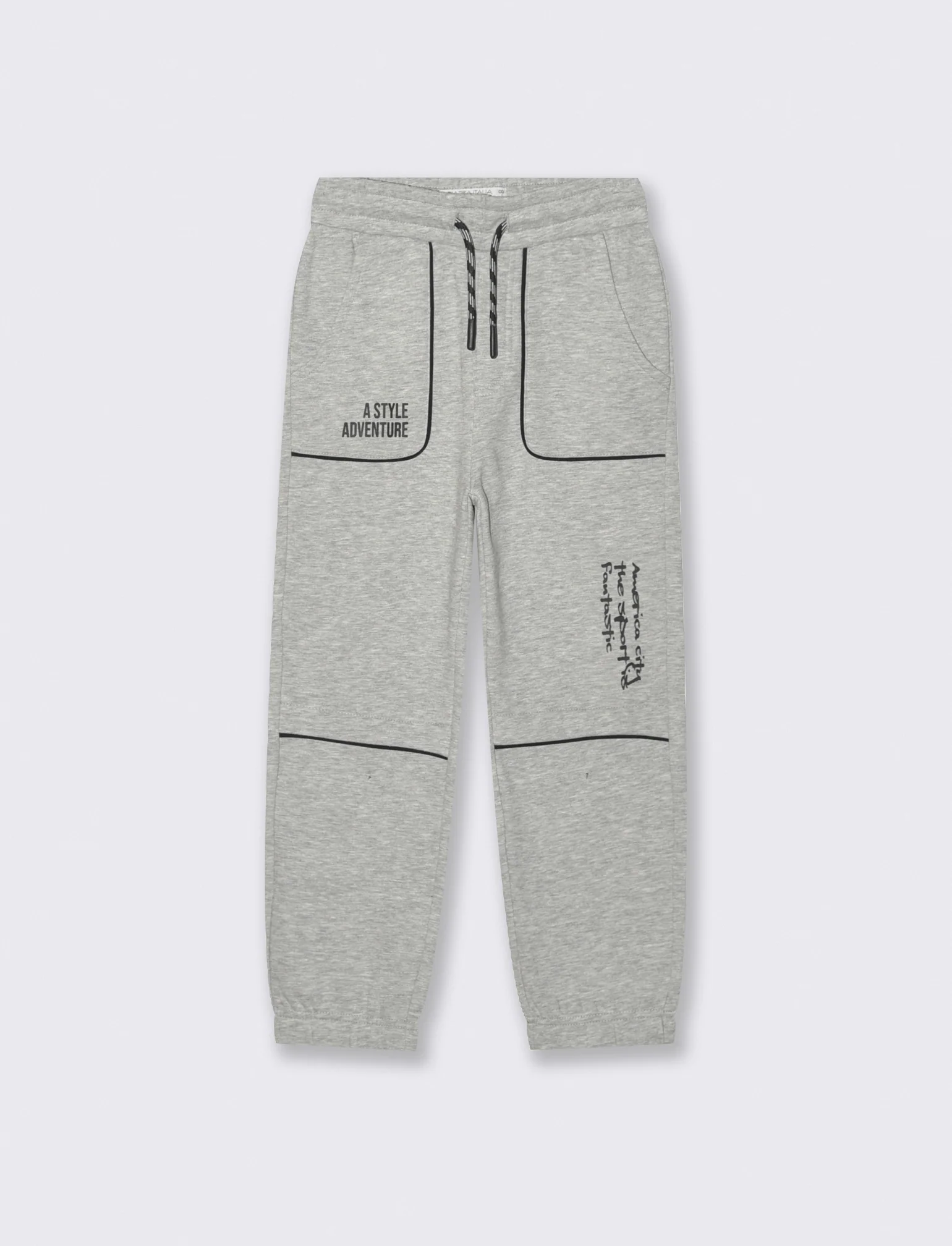 JOGGER IN FELPA GARZATA - Grigio mel.