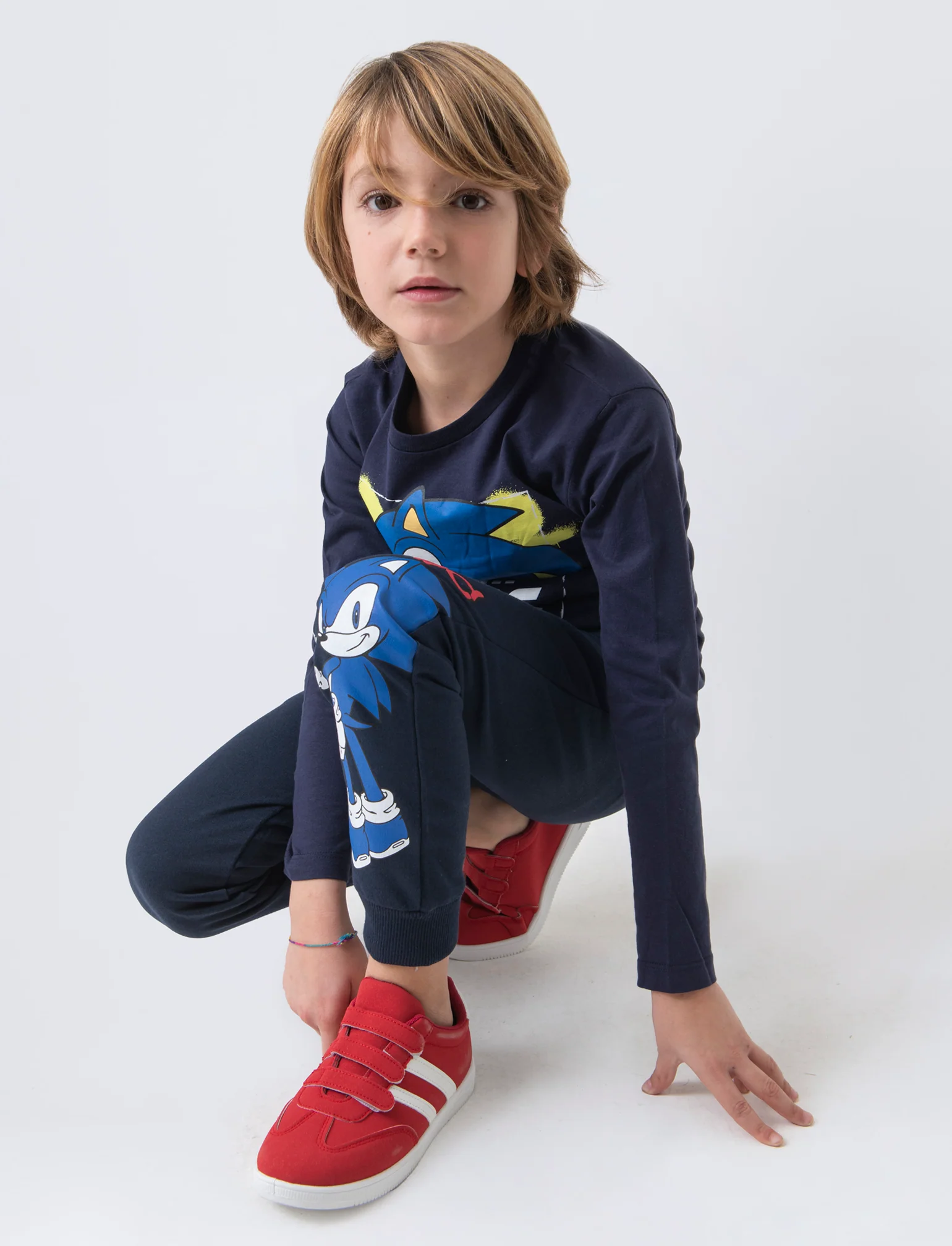 Jogger in felpa sonic da bambino - Blu