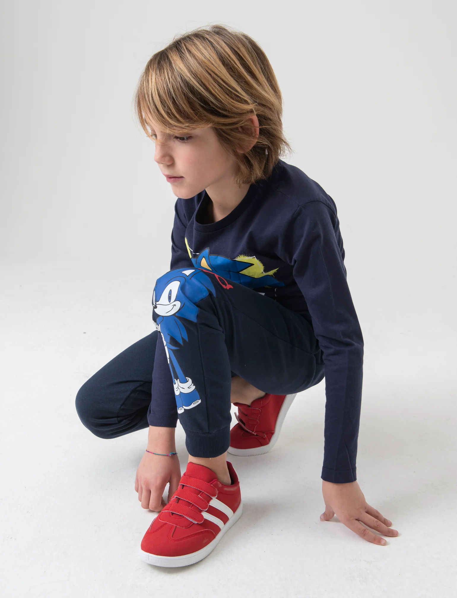 Jogger in felpa sonic da bambino - Blu - Image 3
