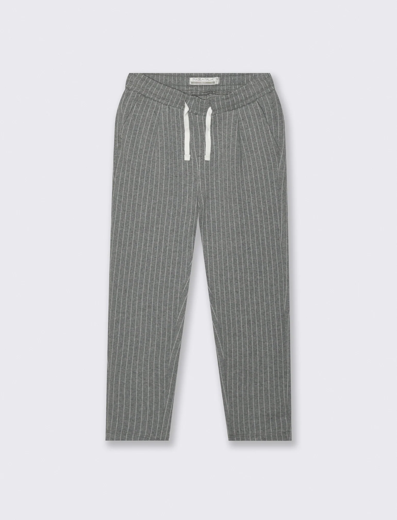 Jogger in maglia fantasia a riga. - Grigio
