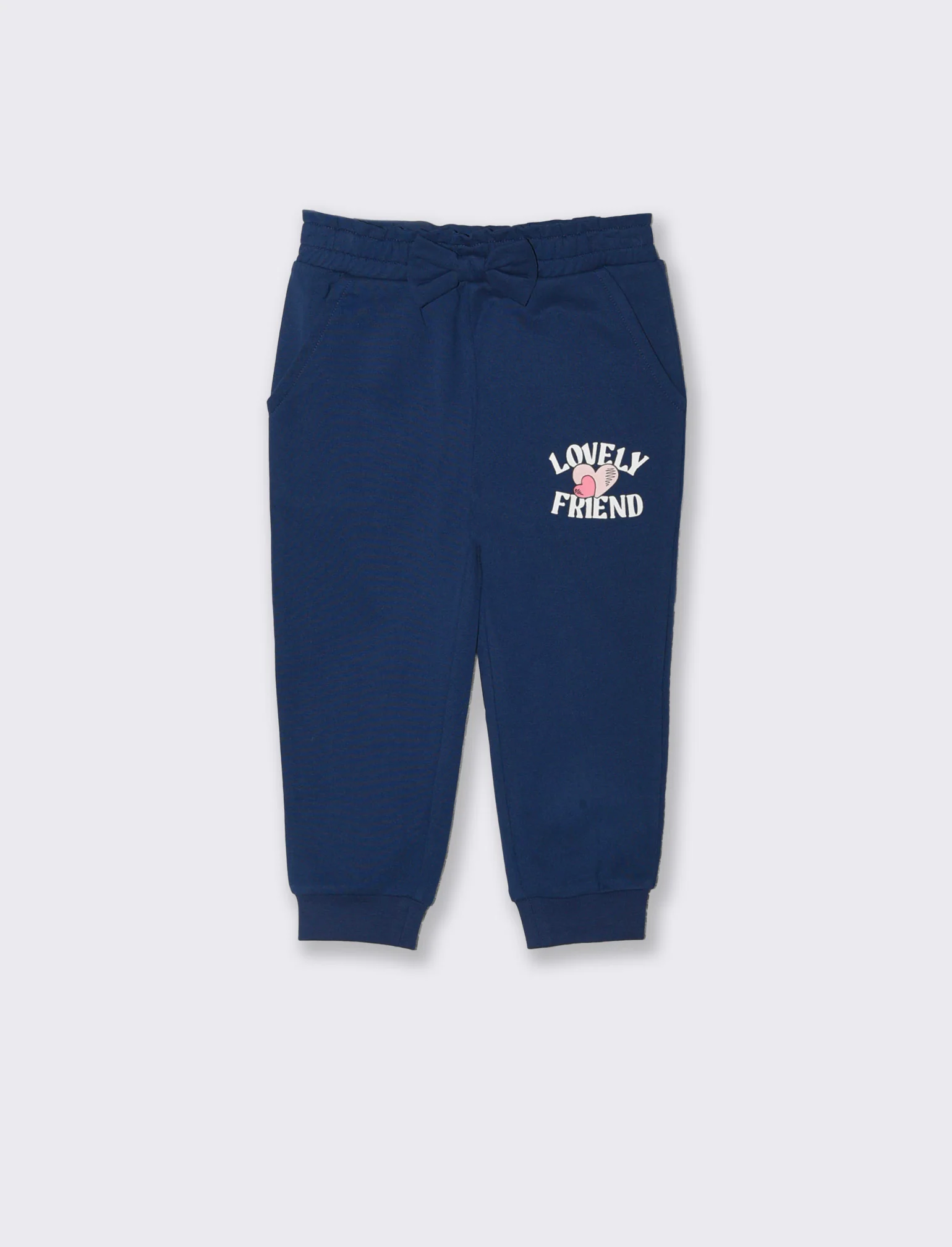 Jogger Pantafitness con fiocco e stampa - Blu