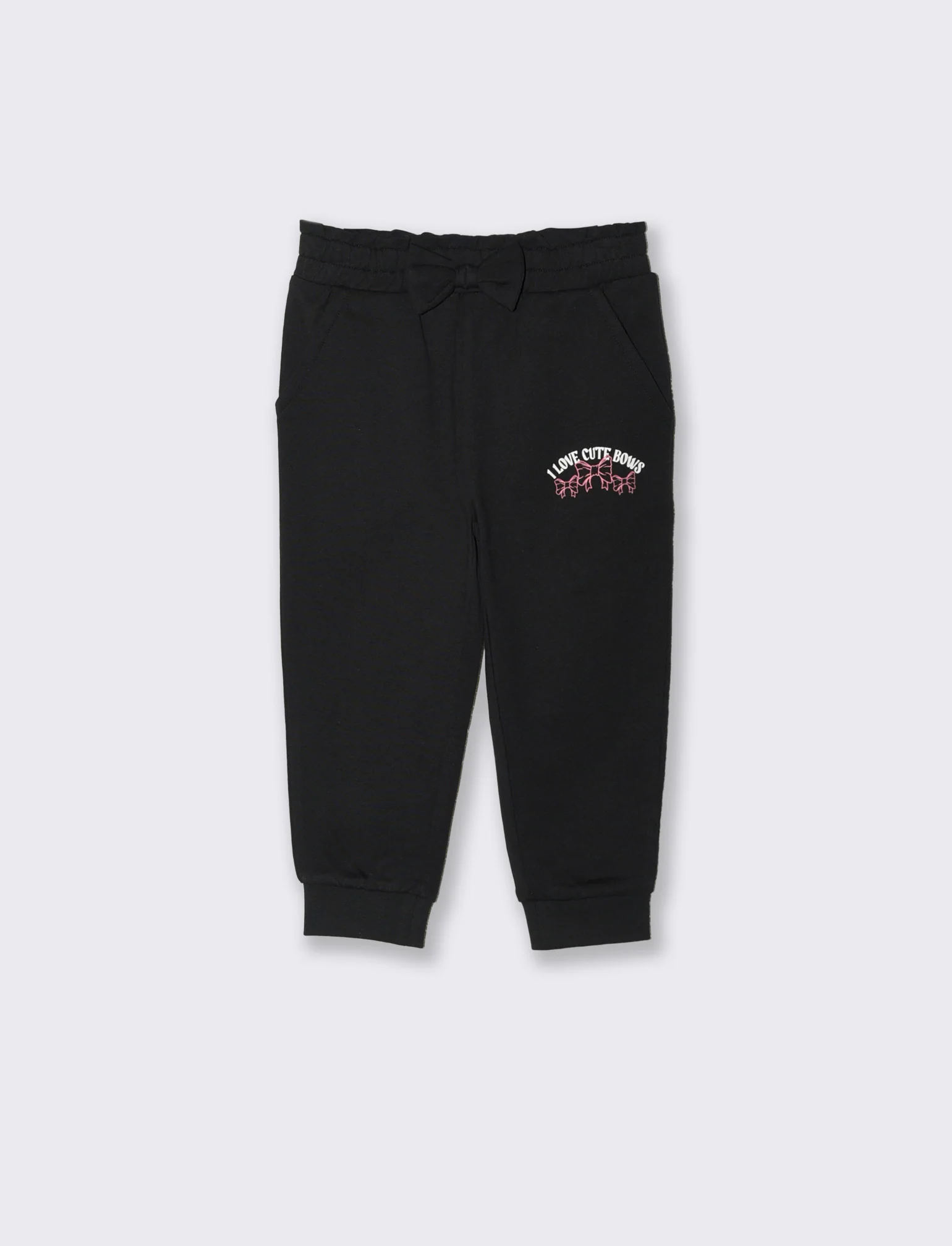 Jogger Pantafitness con fiocco e stampa - Nero