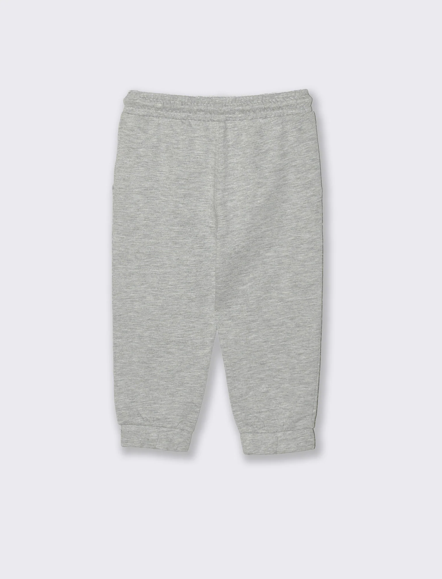 Jogger sportivi basici con stampa fronte - Grigio mel. - Image 2