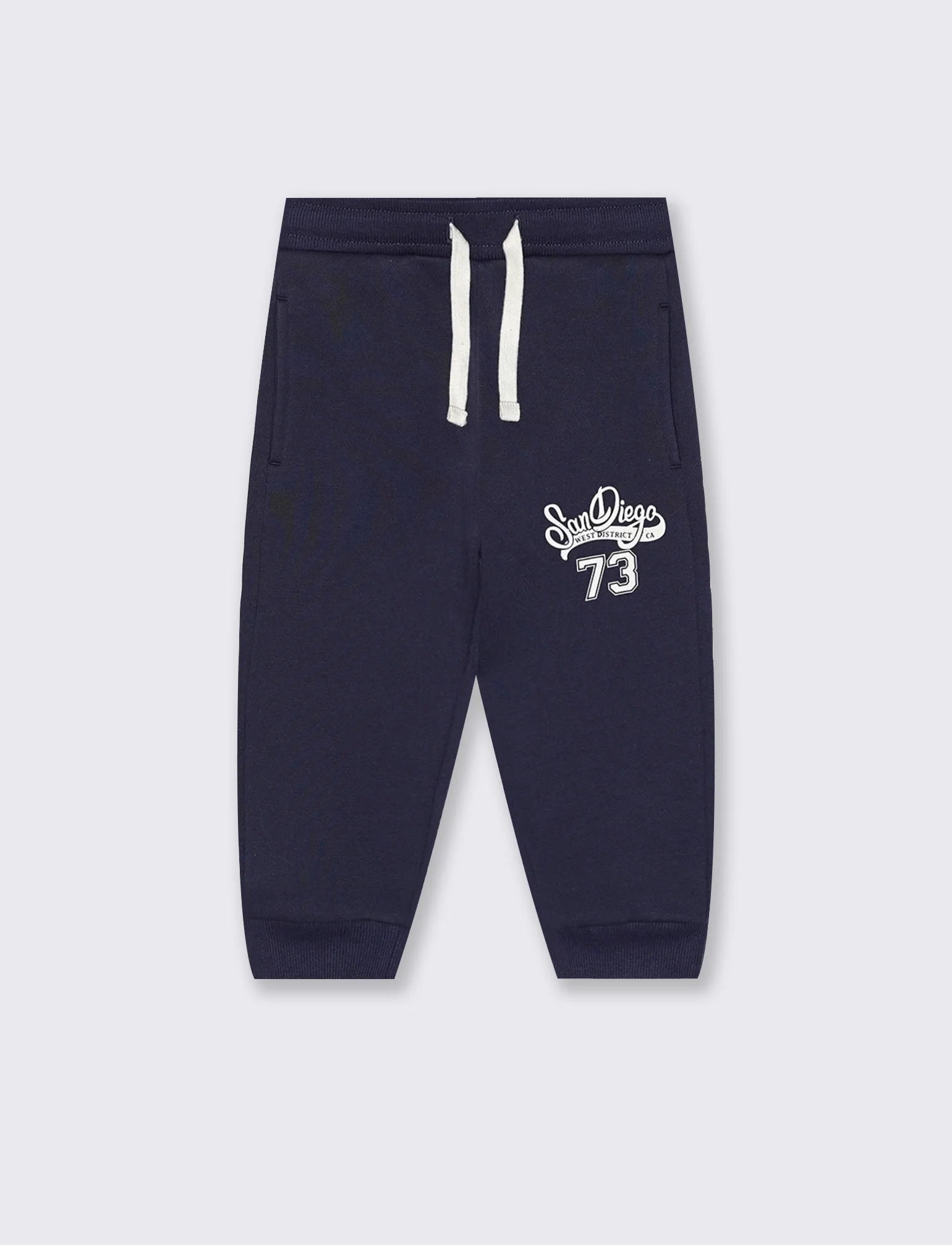 Jogger sportivi con stampa e costina - Blu - Image 2