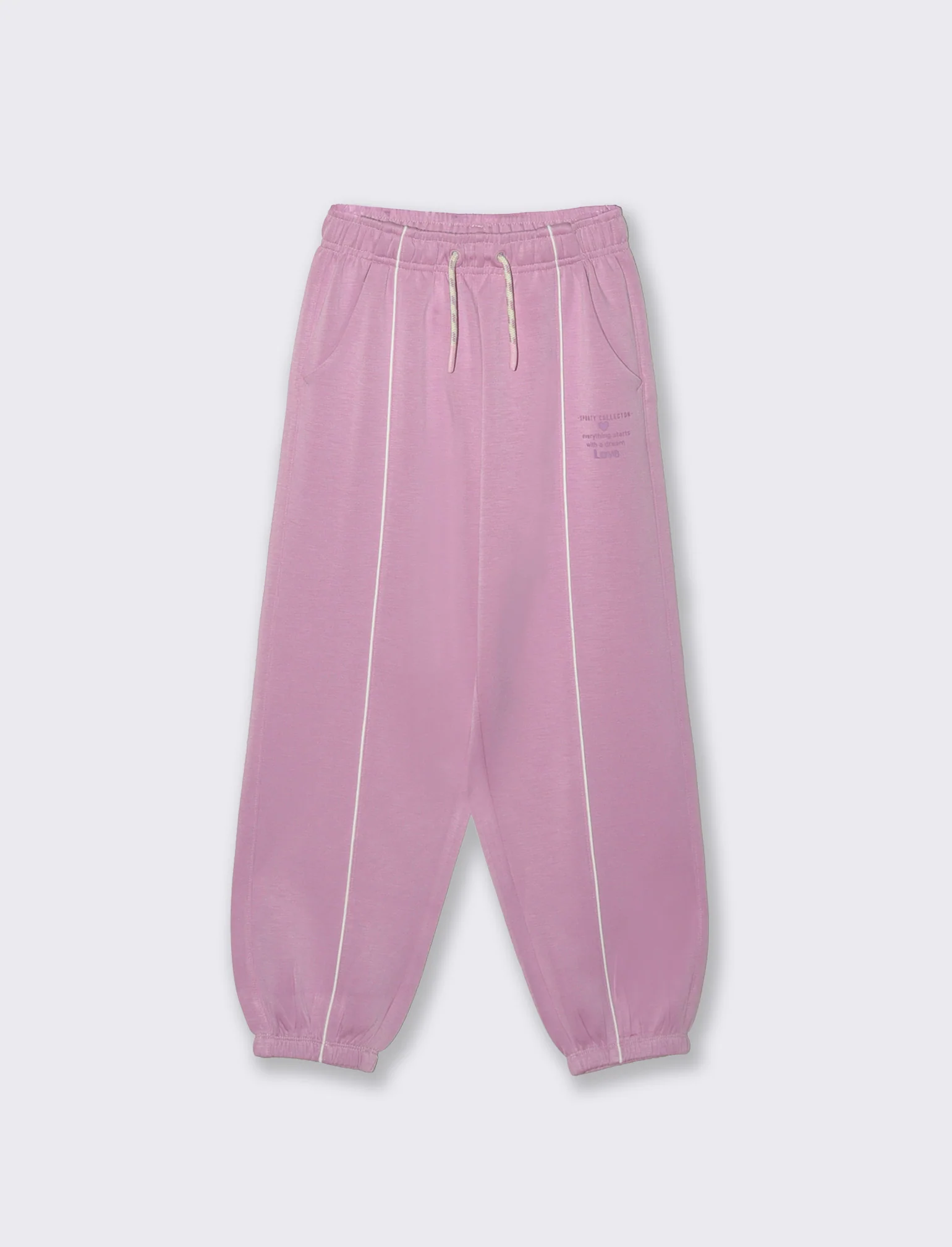 Jogger sportivo con profili a contrasto - Rosa