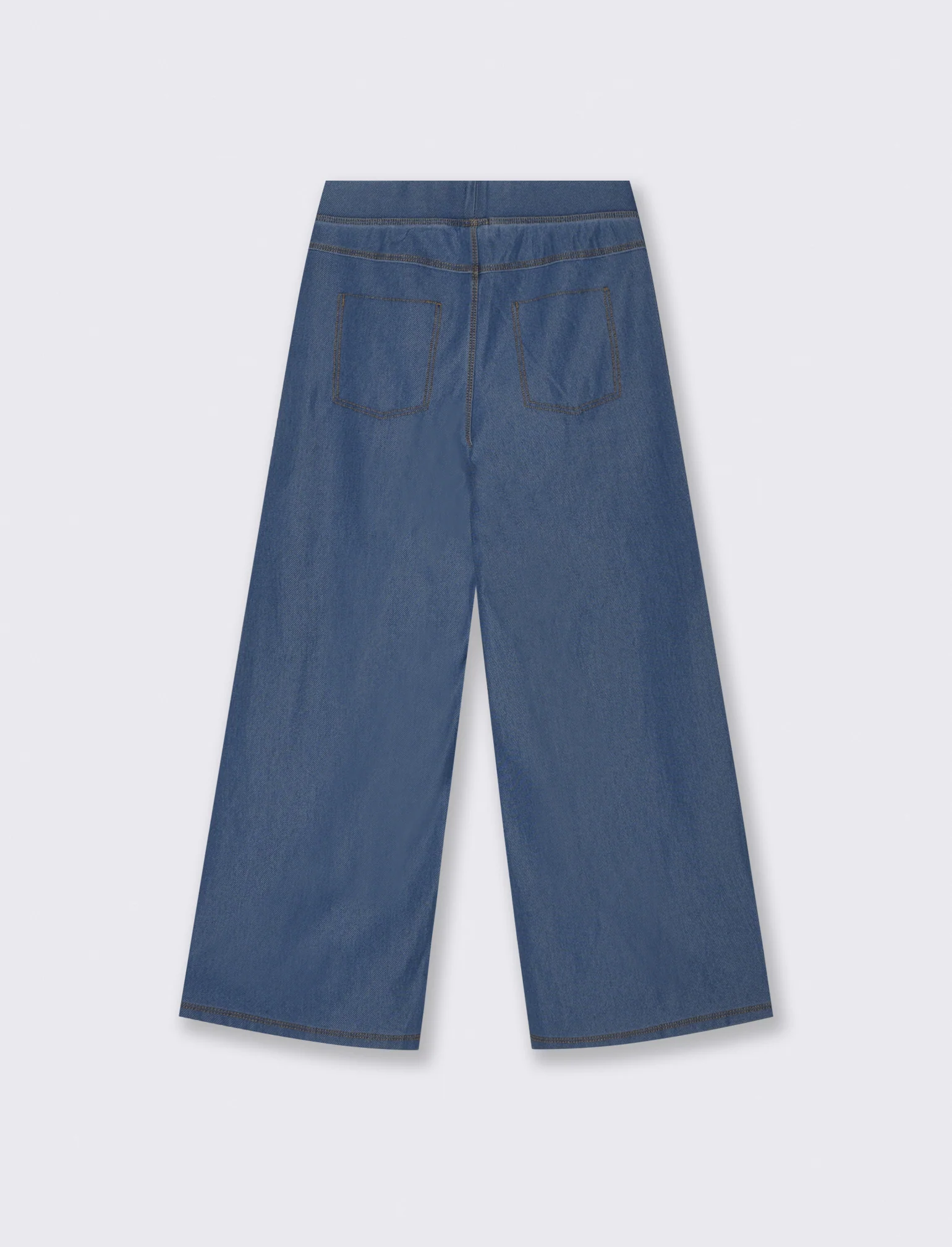 Jogger wide leg in finto denim elasticizzato - Denim - Image 2