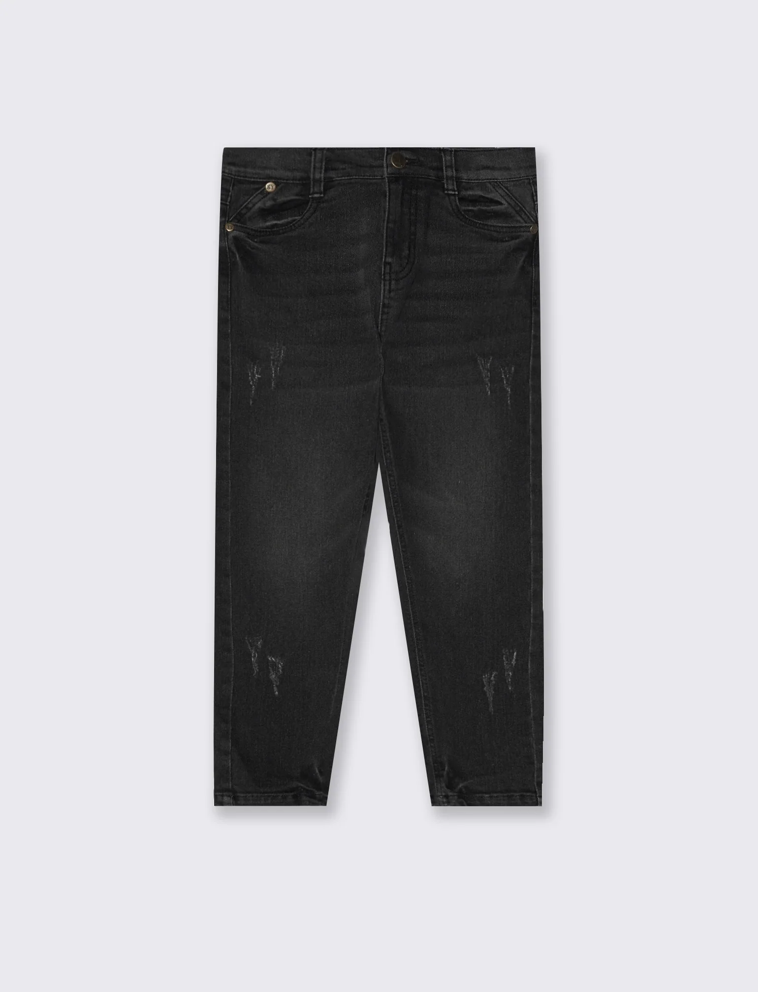 Jogging denim skinny con stile college - Nero