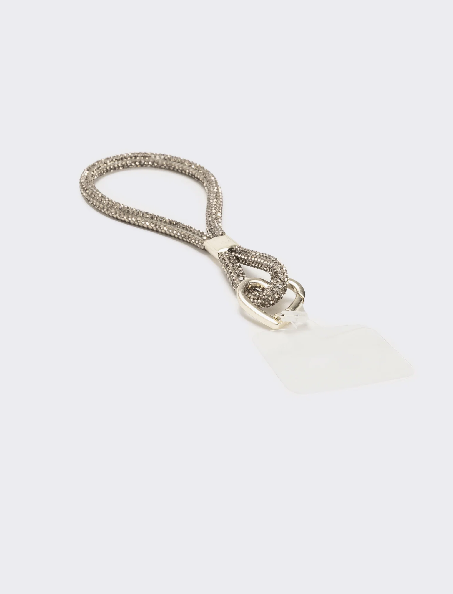 Laccio porta cellulare da polso con strass - Argento - Image 2