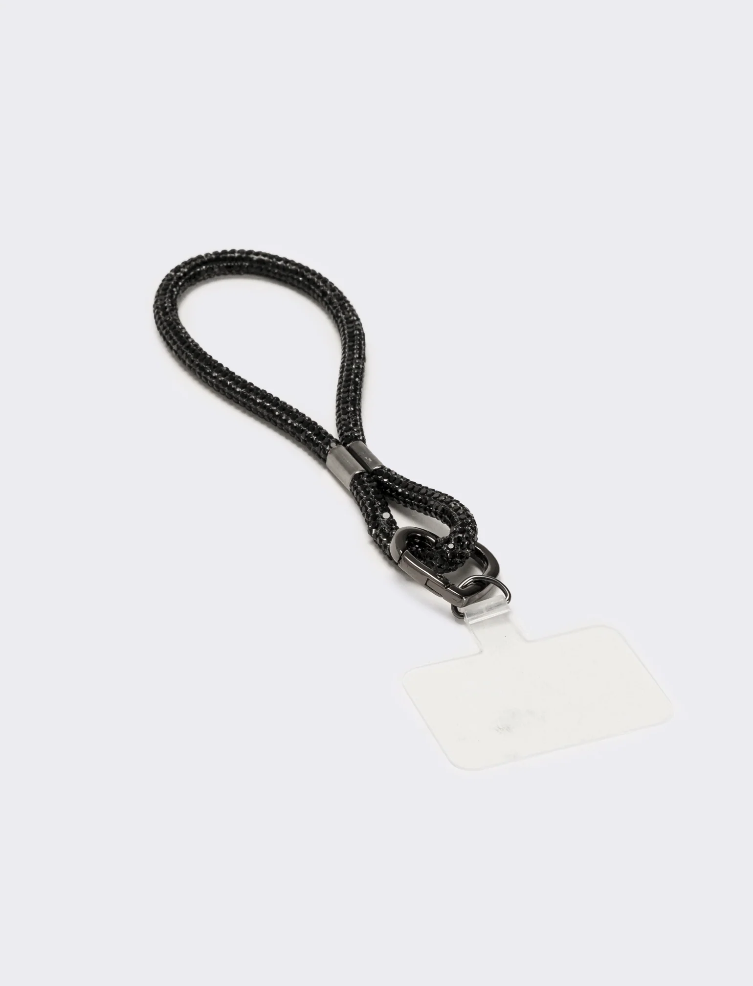 Laccio porta cellulare da polso con strass - Nero - Image 2