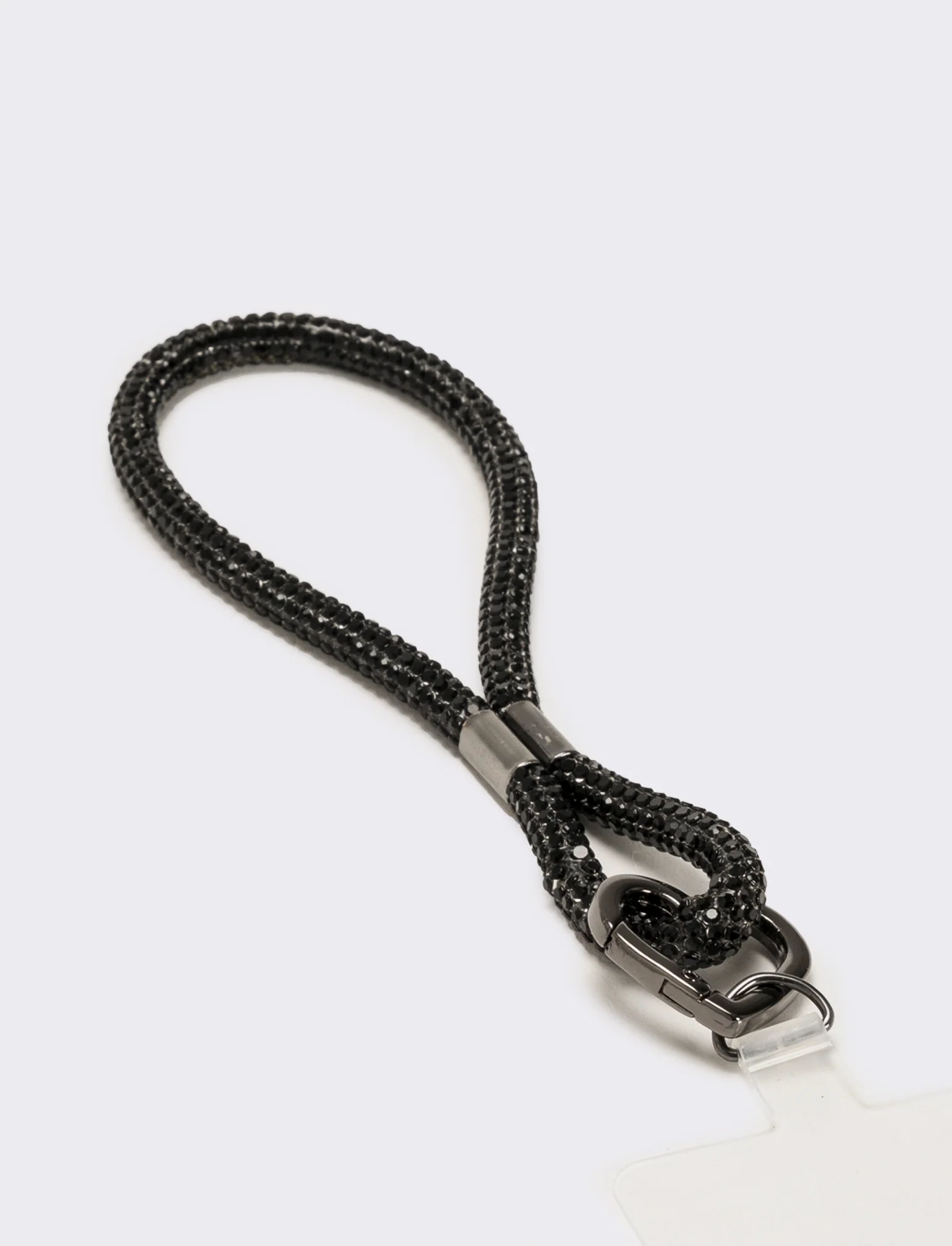 Laccio porta cellulare da polso con strass - Nero - Image 3