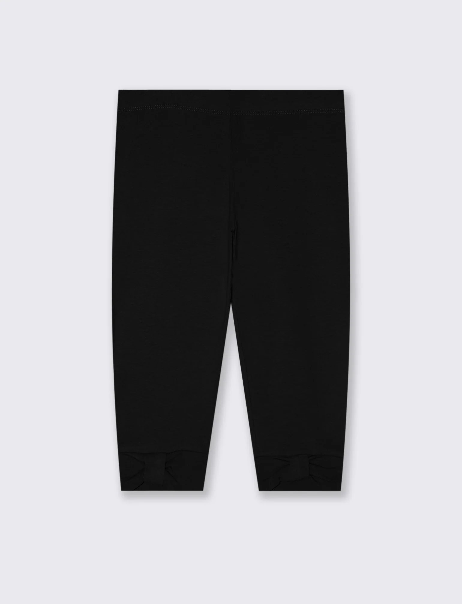 Leggings 3/4 da bambina con fiocco - Nero