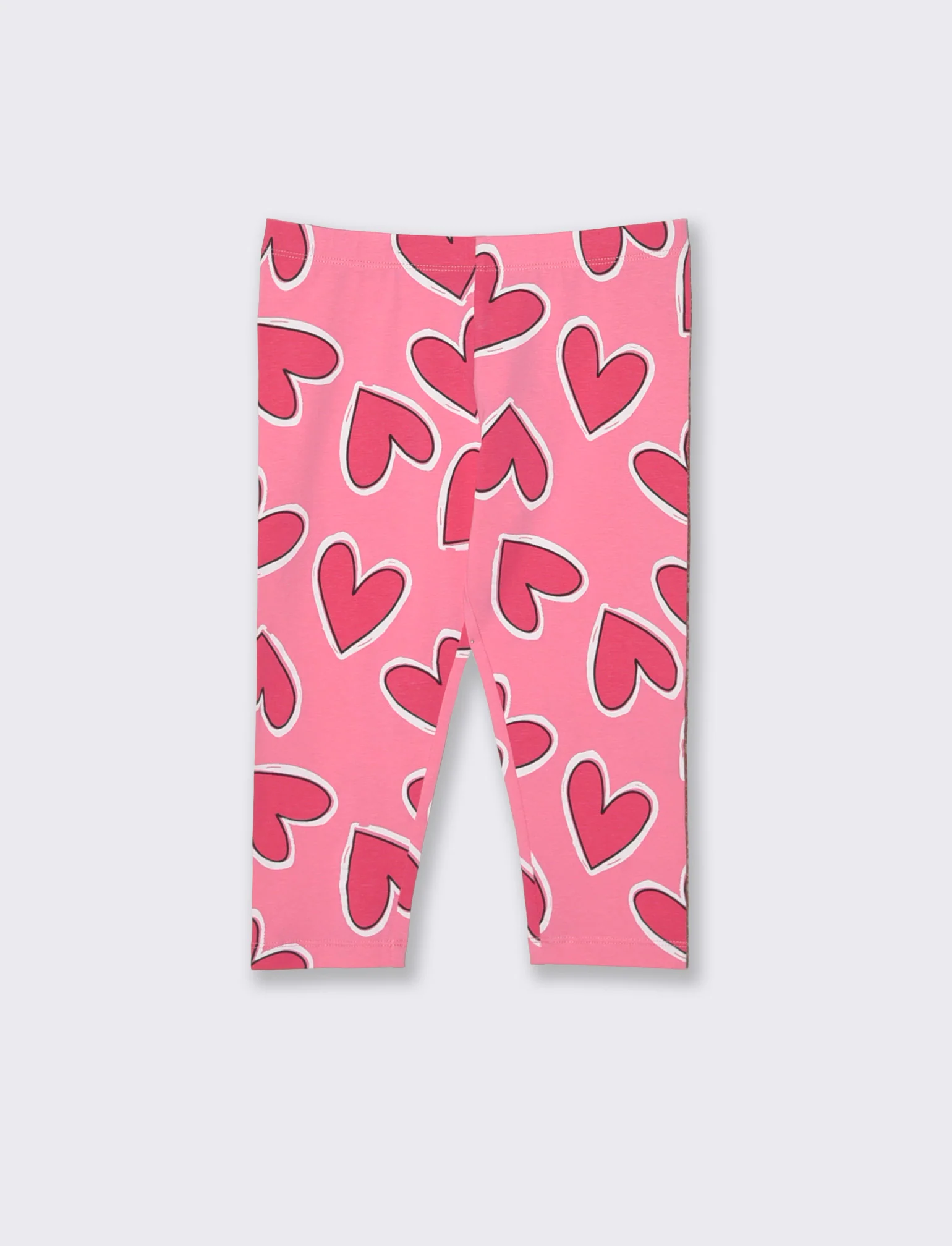 Leggings 3/4 in cotone elastico stampato - Fuxia - Image 2