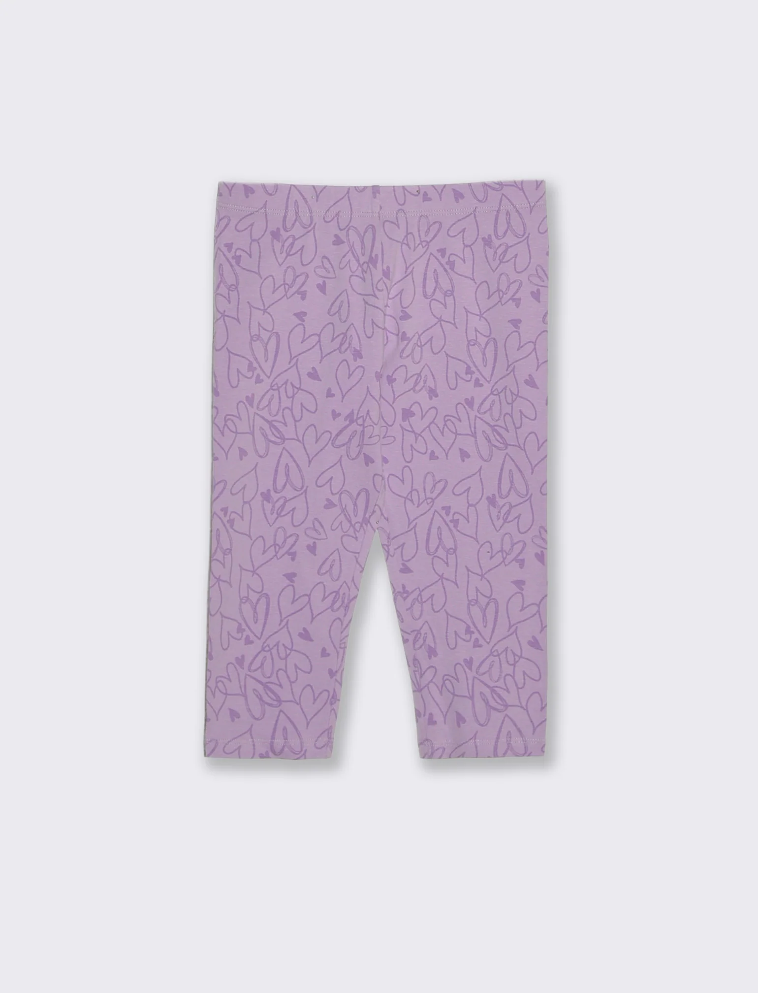 Leggings 3/4 in cotone elastico stampato - Lilla