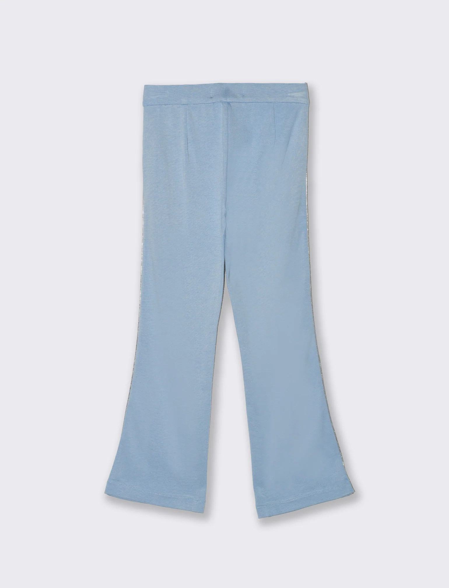 Leggings a zampa in punto milano con profili - Azzurro - Image 4
