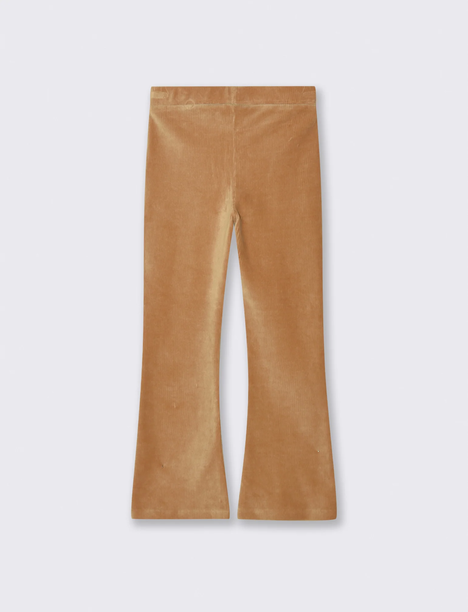 Leggings a zampa in velluto elastico. - Beige biscotto - Image 2