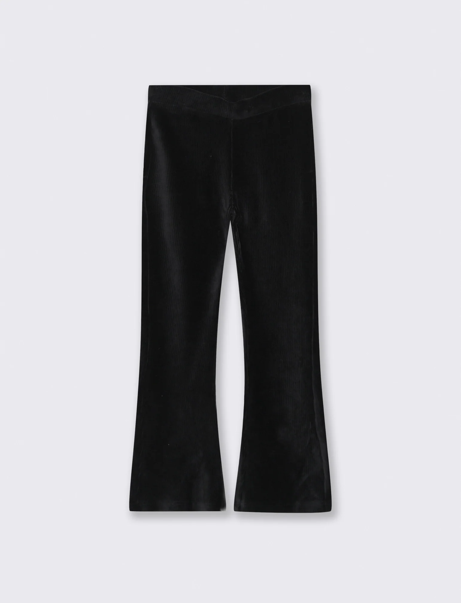 Leggings a zampa in velluto elastico. - Nero
