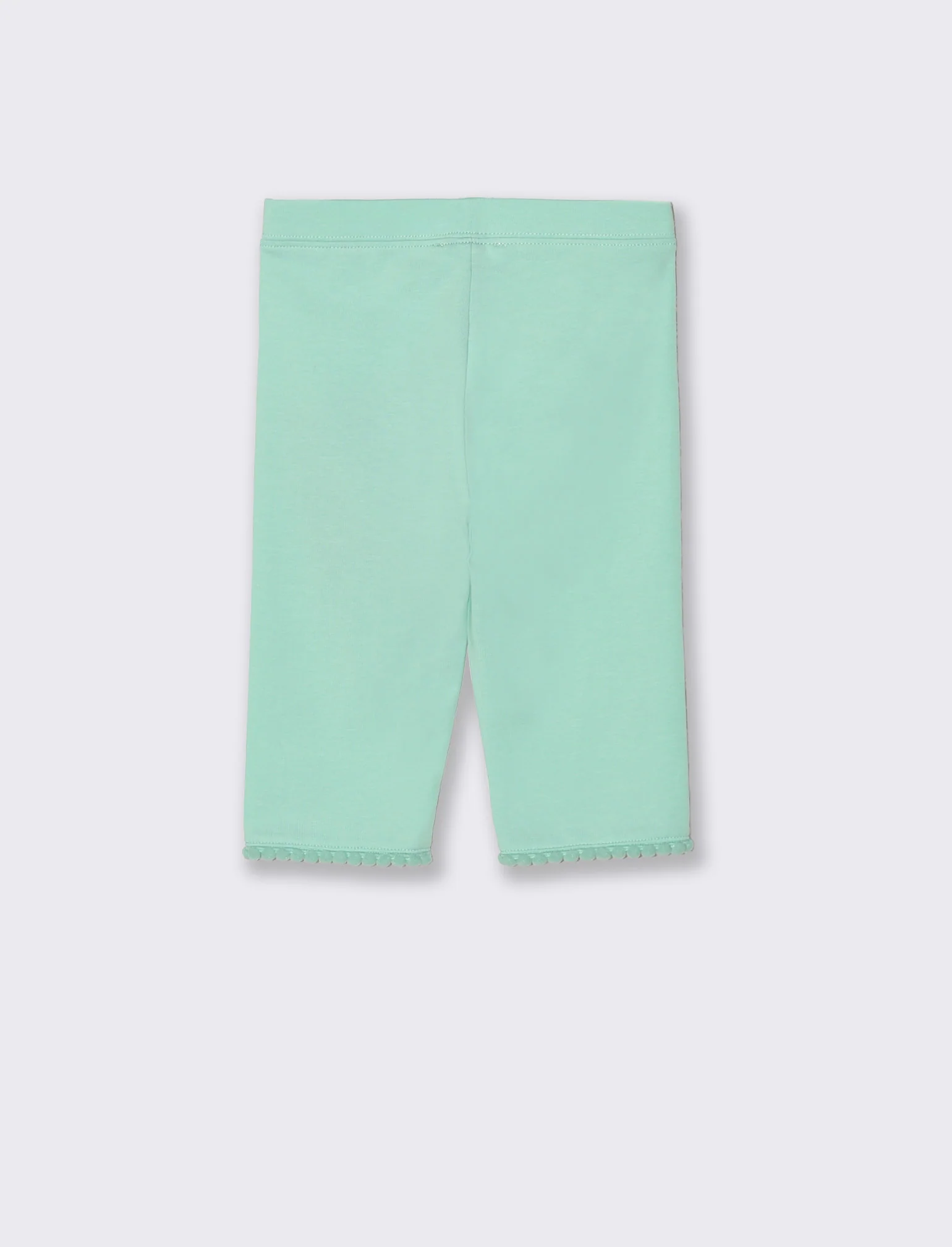 Leggings al ginocchio con ricamo e passamaneria - Verde acqua - Image 2