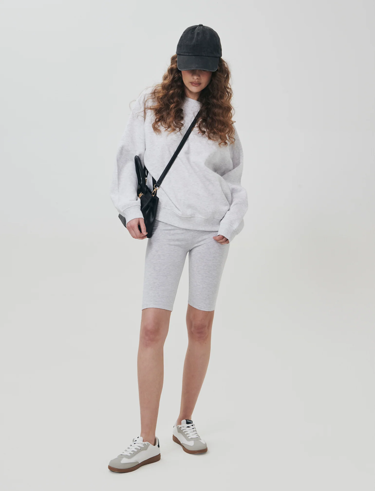 Leggings Ciclista con Fascia Elastico Vita - Grigio chiaro mel. - Image 3